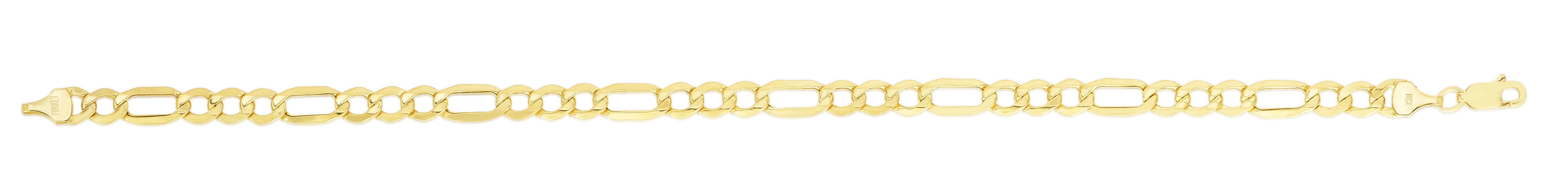 10K Yellow Gold 5.6mm Lite Figaro 24" Chain with Lobster Lock