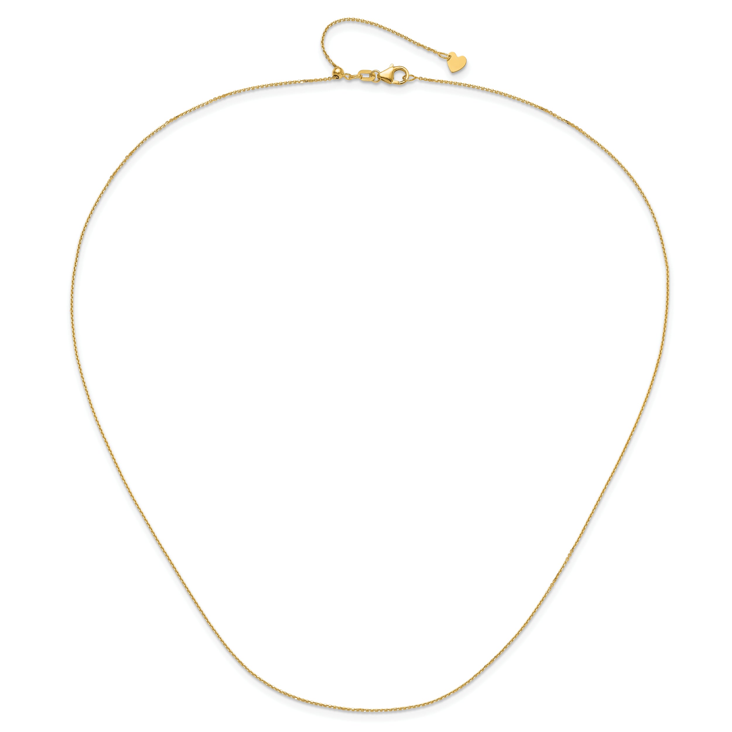 14K Adjustable  1mm D/C Cable Chain