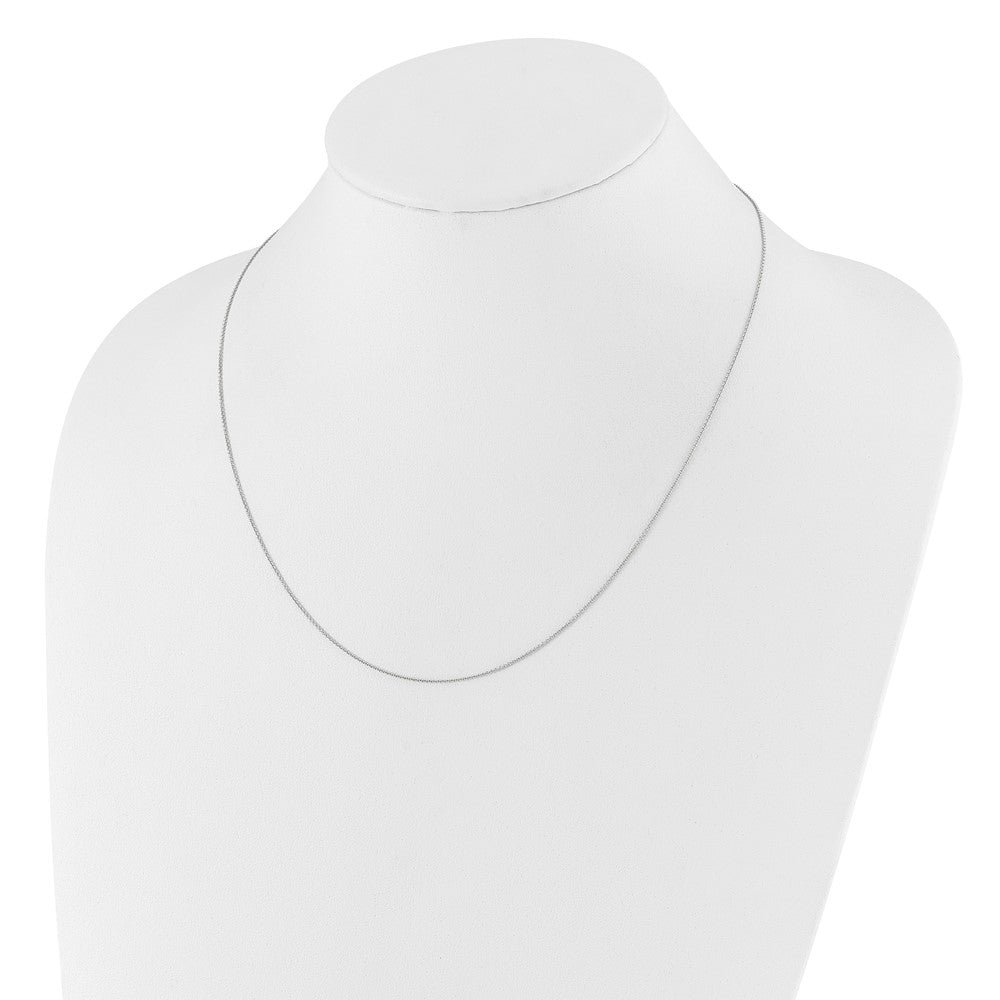 14K White Gold Adjustable .7Mm Round Cable Chain
