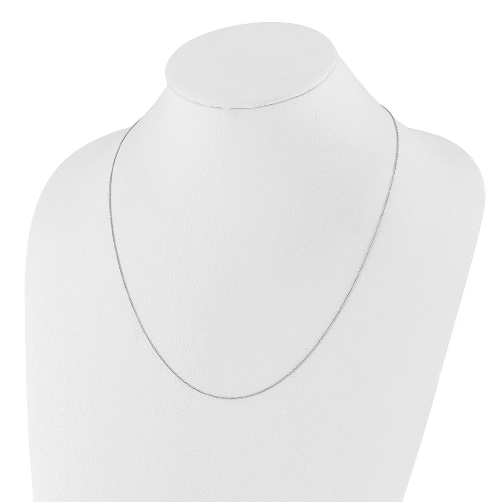 14K White Gold Adjustable .7Mm Round Cable Chain