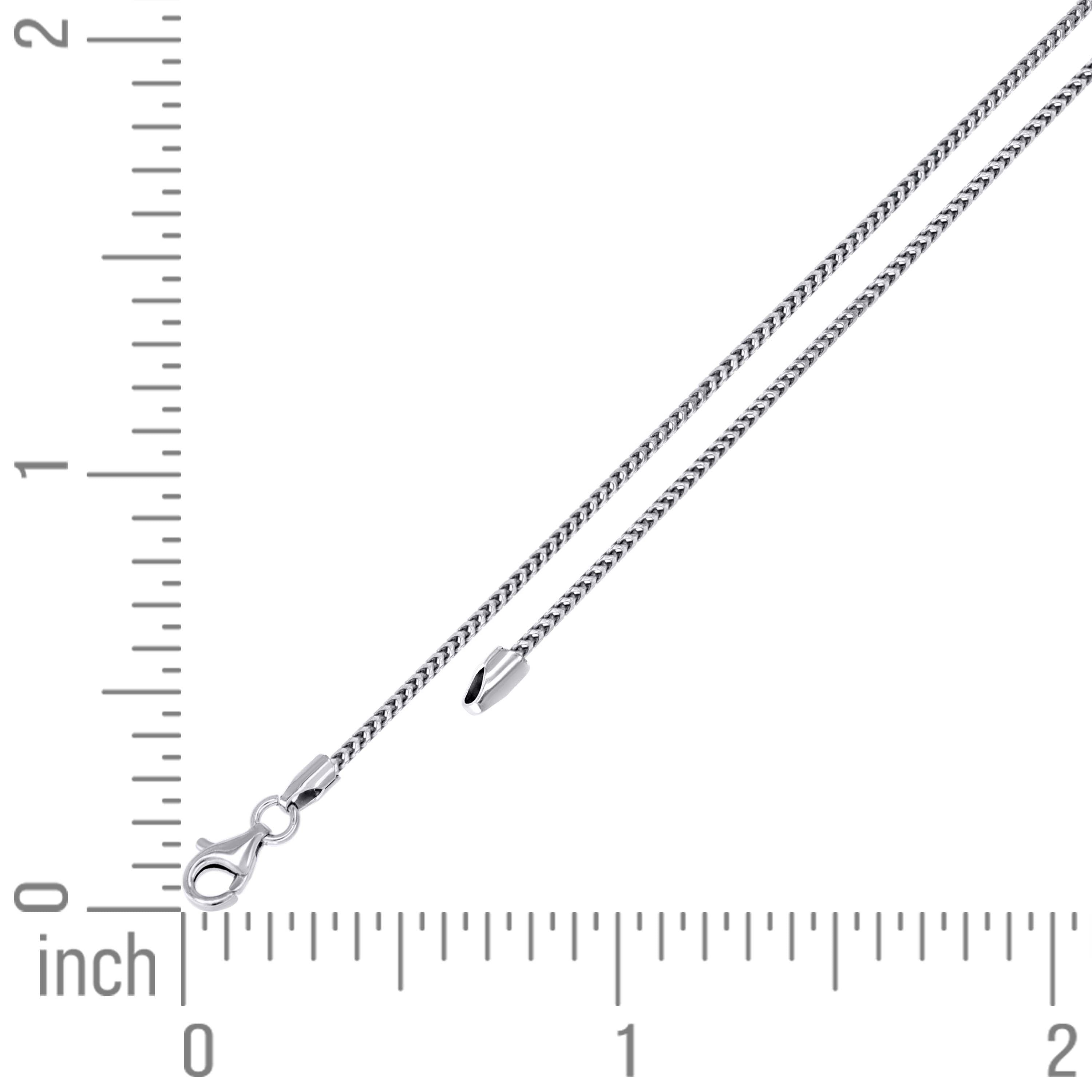 925 Silver Solid Franco Chain Rhodium 030 0.5mm