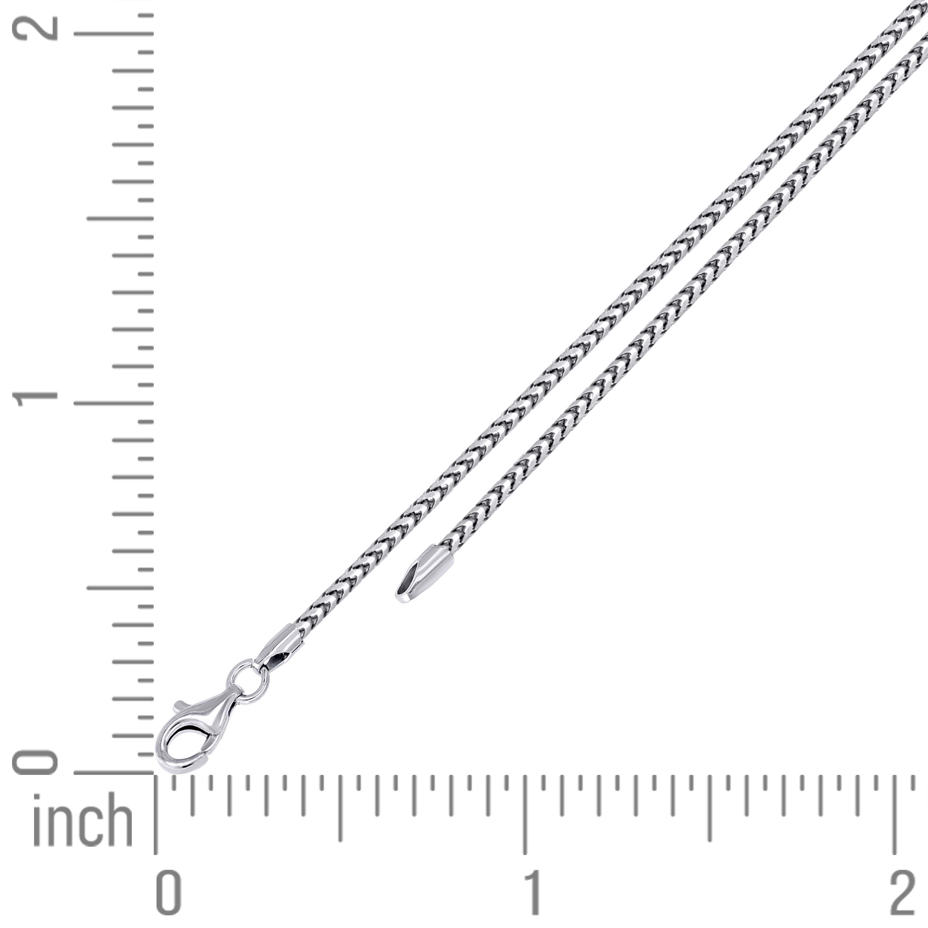 925 Silver Solid Franco Chain Rhodium 030 0.5mm