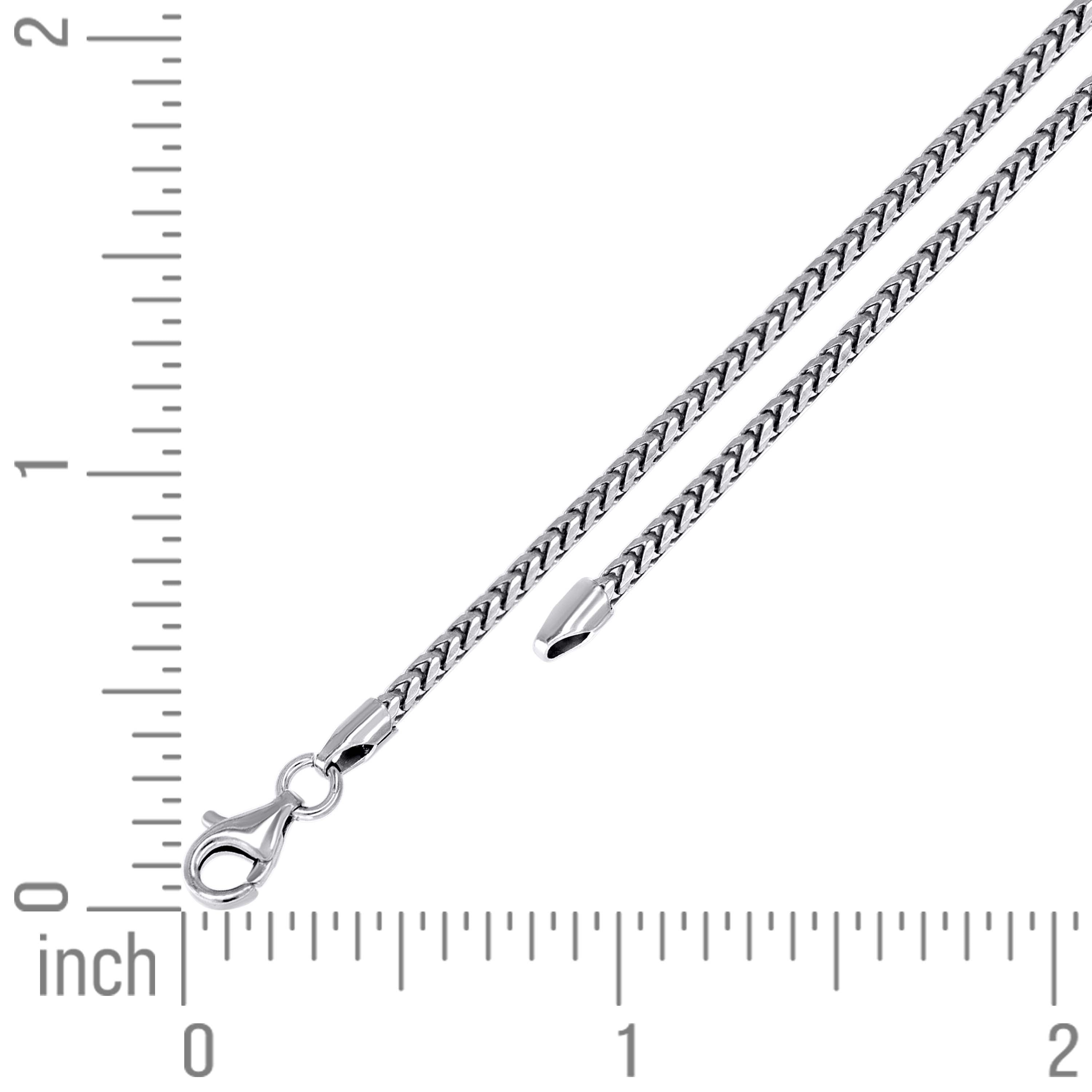 925 Silver Solid Franco Chain Rhodium 030 0.5mm