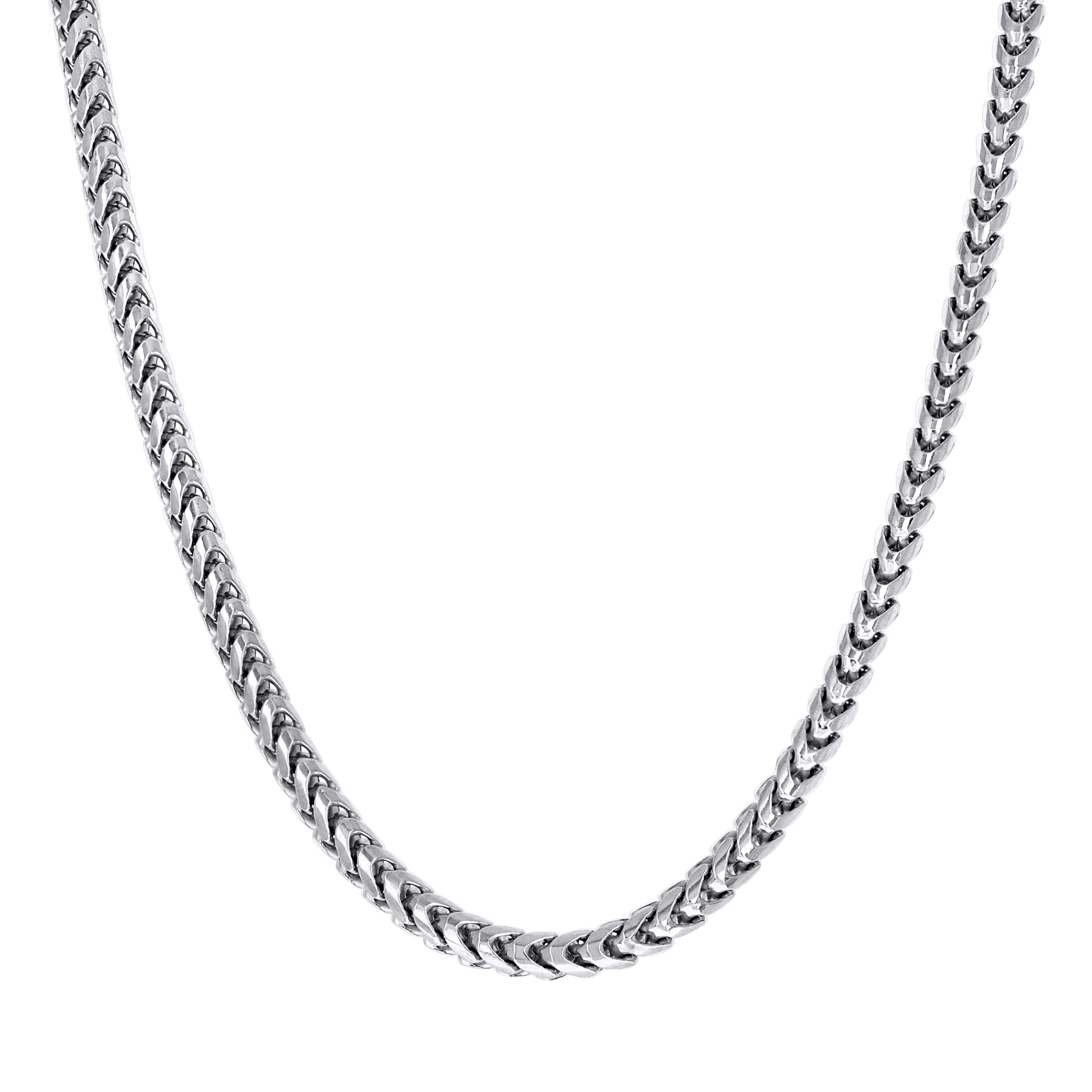 925 Silver Solid Franco Chain Rhodium 030 0.5mm
