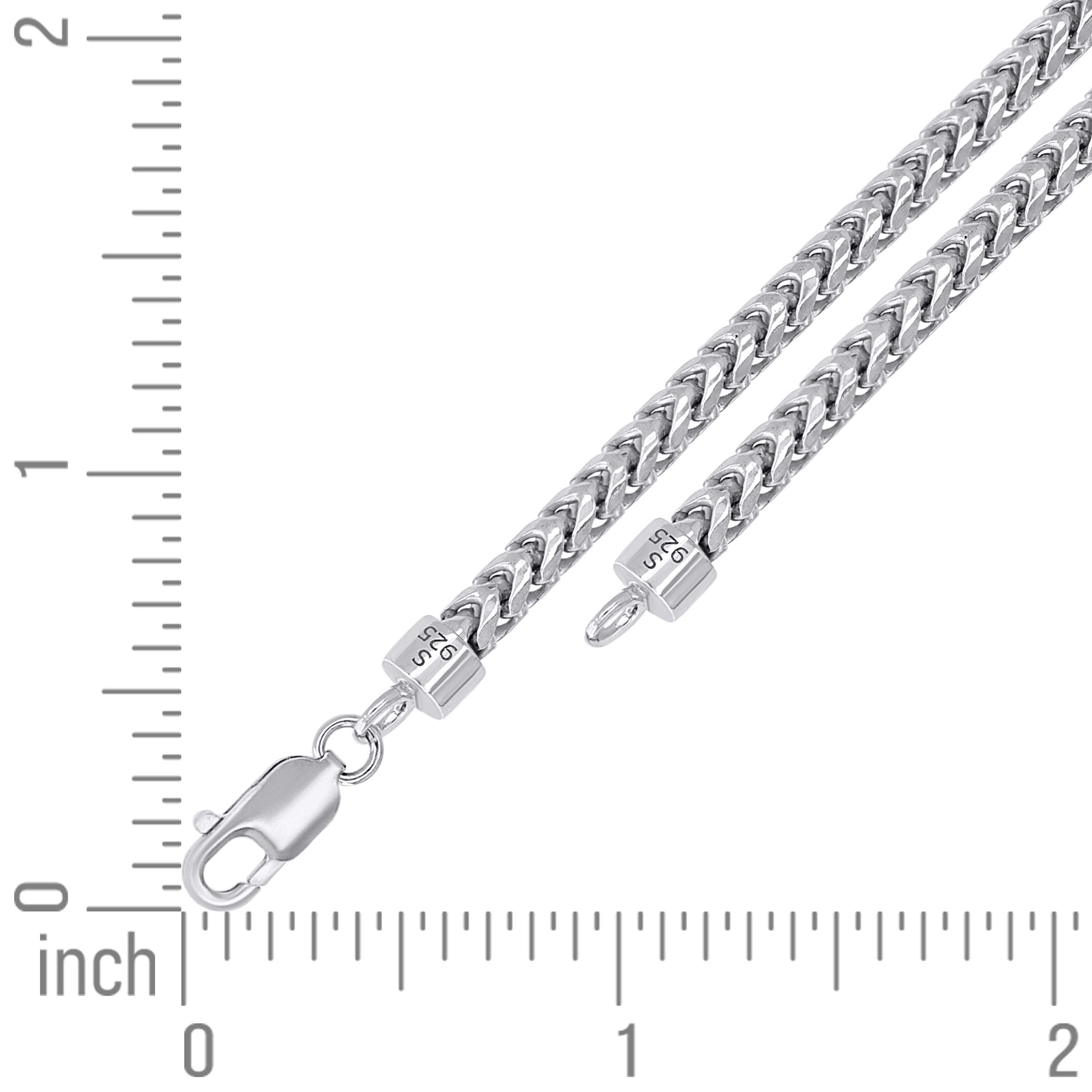 925 Silver Solid Franco Chain Rhodium 030 0.5mm