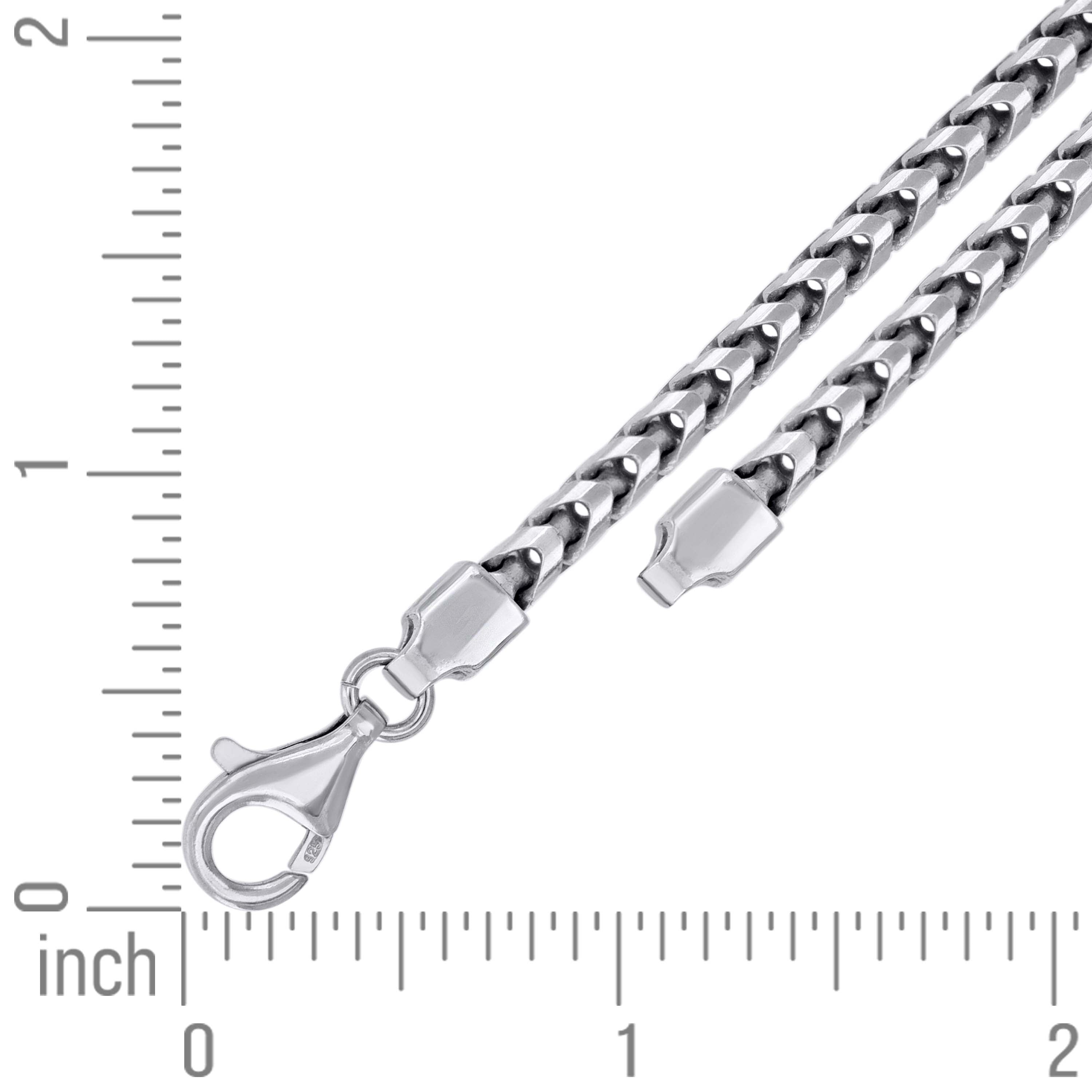 925 Silver Solid Franco Chain Rhodium 030 0.5mm