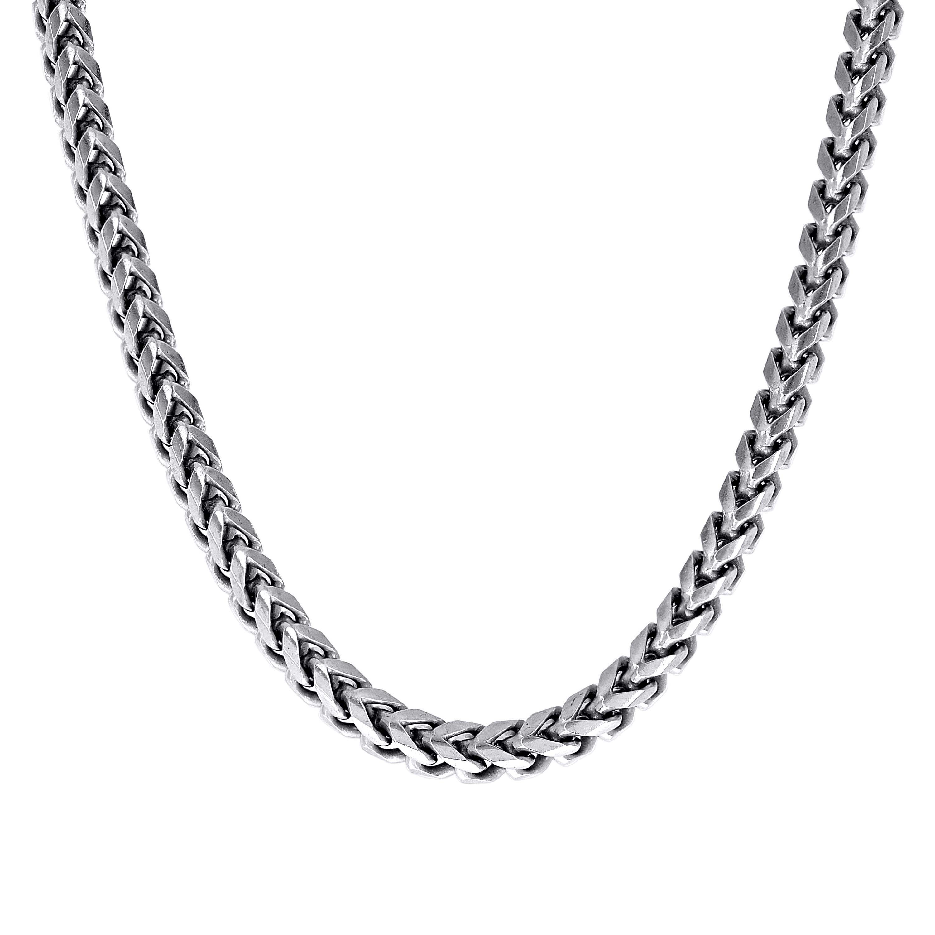 925 Silver Solid Franco Chain Rhodium 030 0.5mm