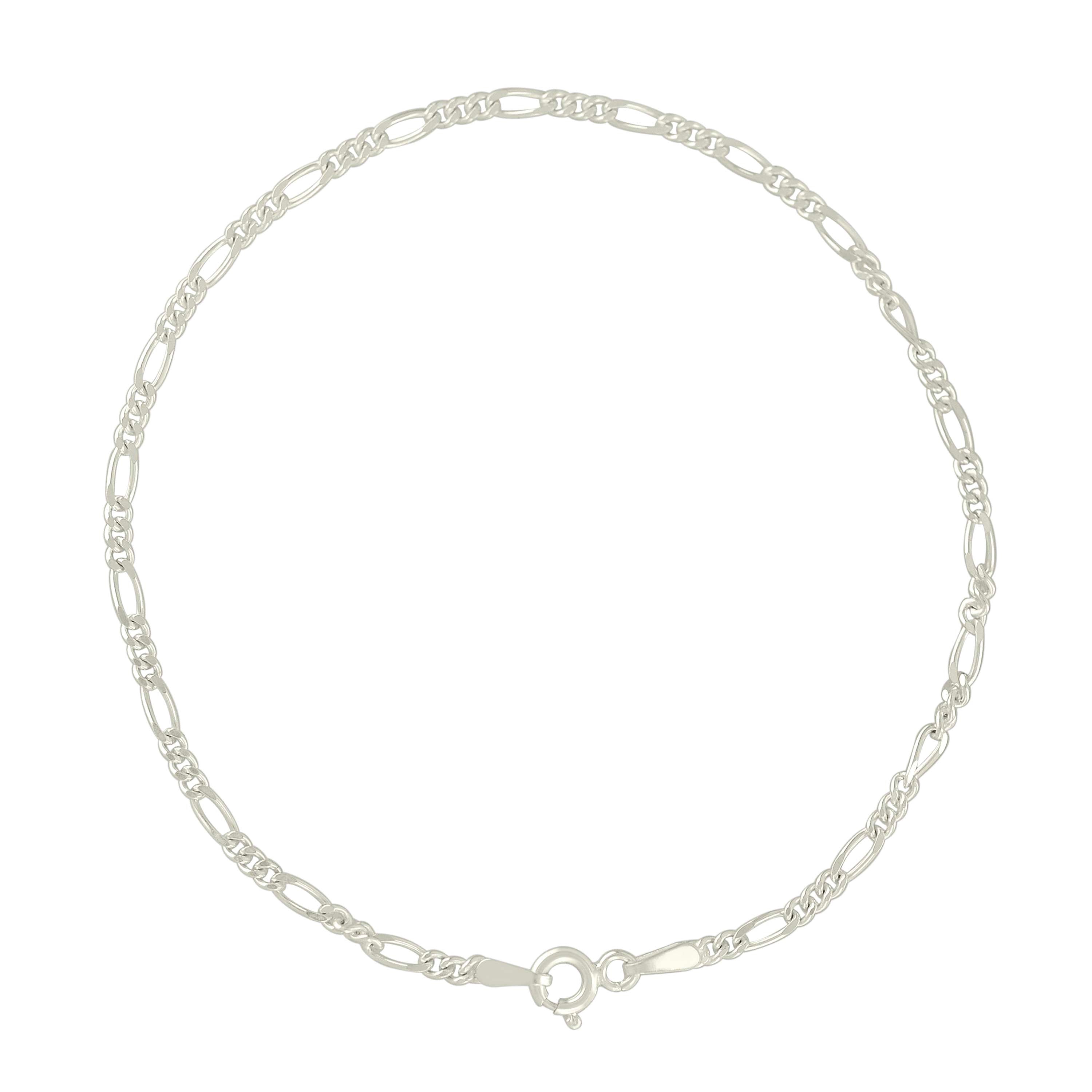 925 Sterling Silver Solid Classic Figaro Silver Plated 060 2.0mm