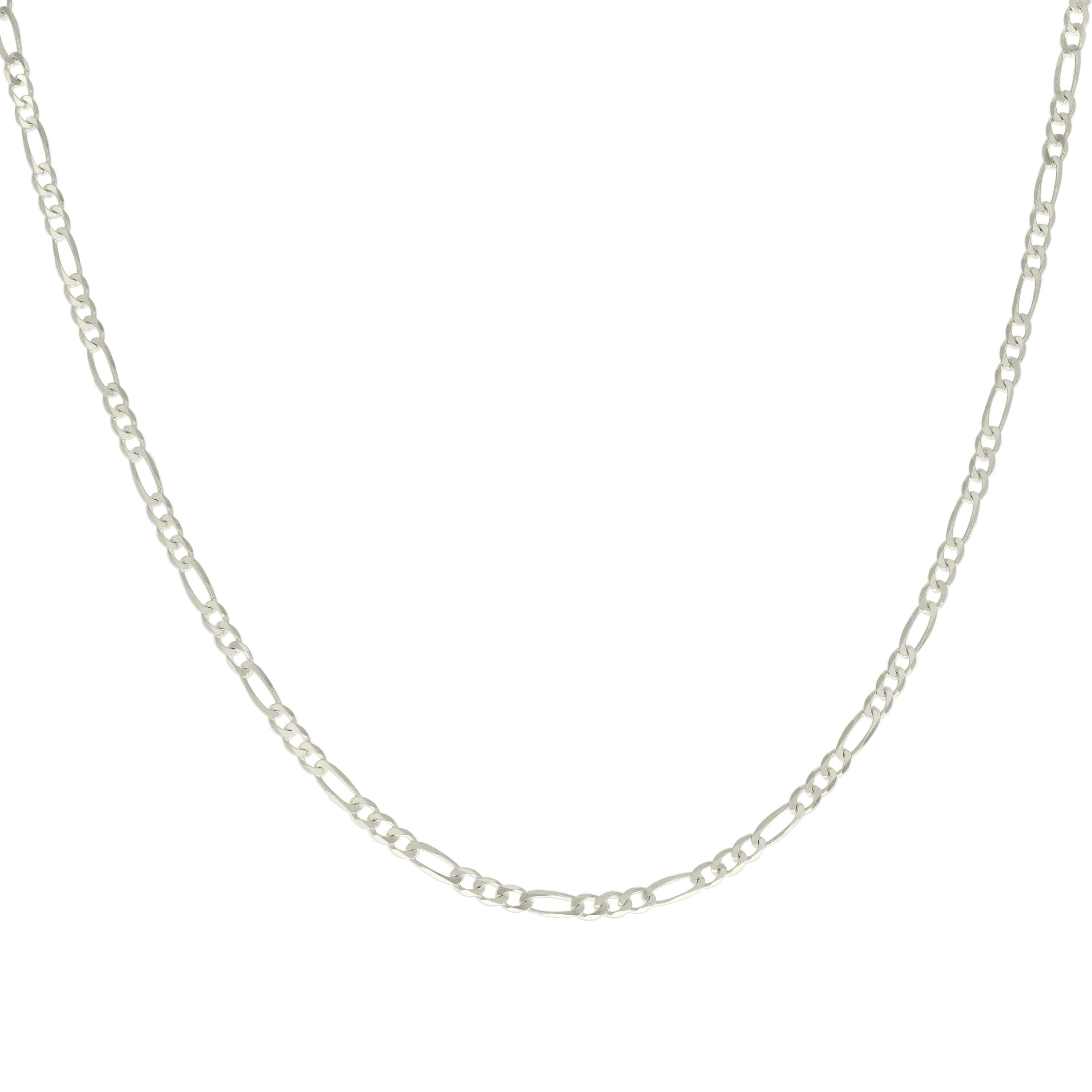 925 Sterling Silver Solid Classic Figaro Silver Plated 060 2.0mm
