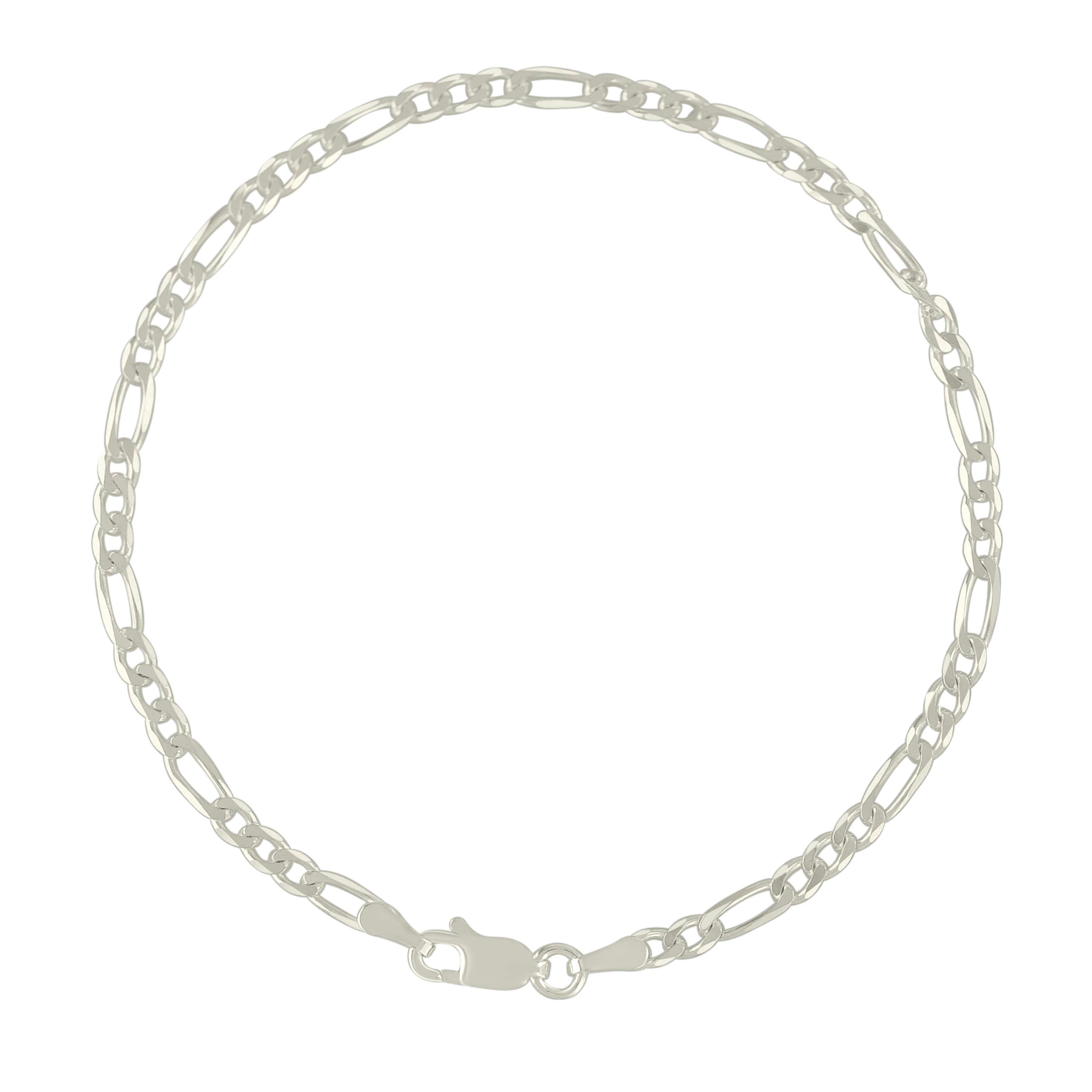 925 Sterling Silver Solid Classic Figaro Silver Plated 060 2.0mm