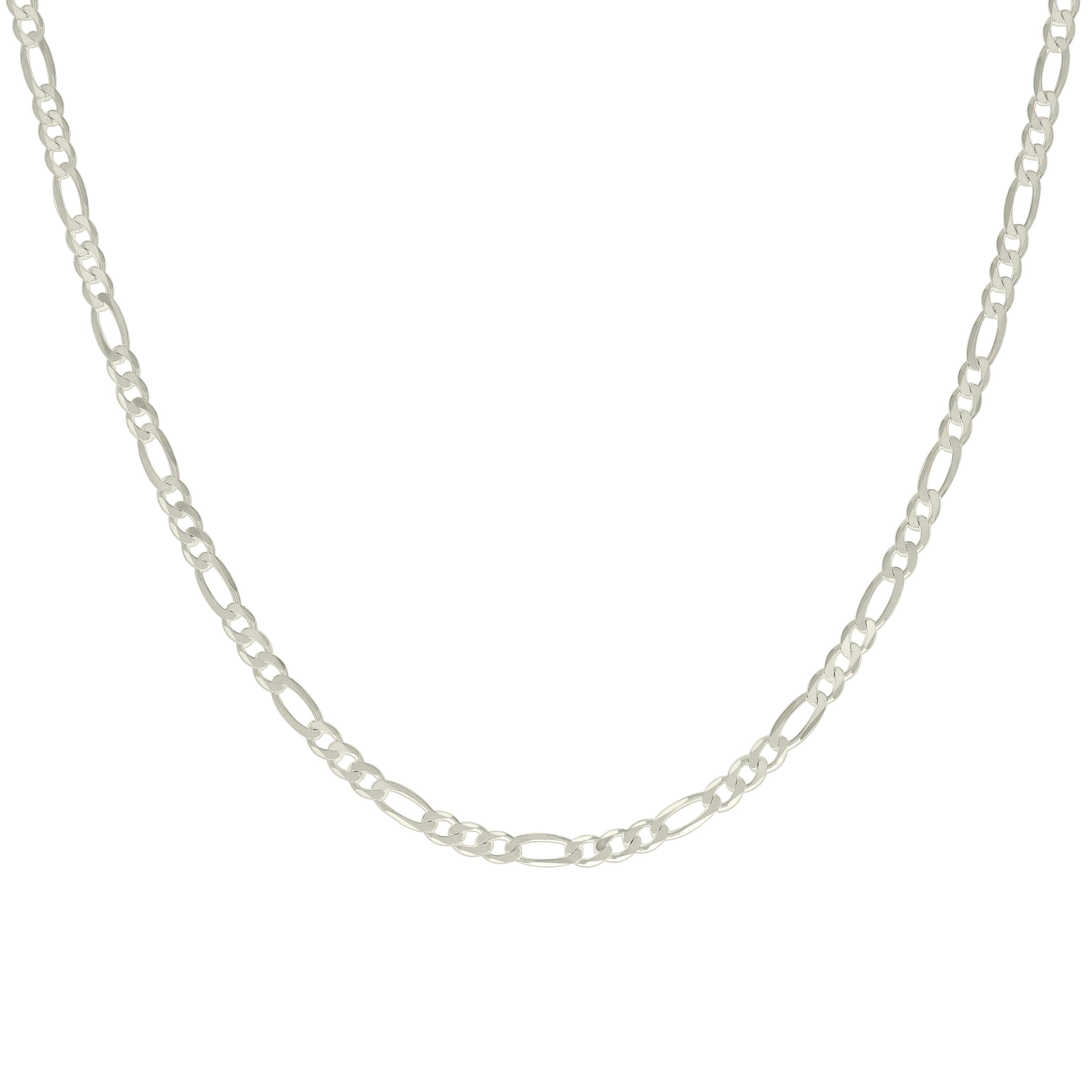 925 Sterling Silver Solid Classic Figaro Silver Plated 060 2.0mm