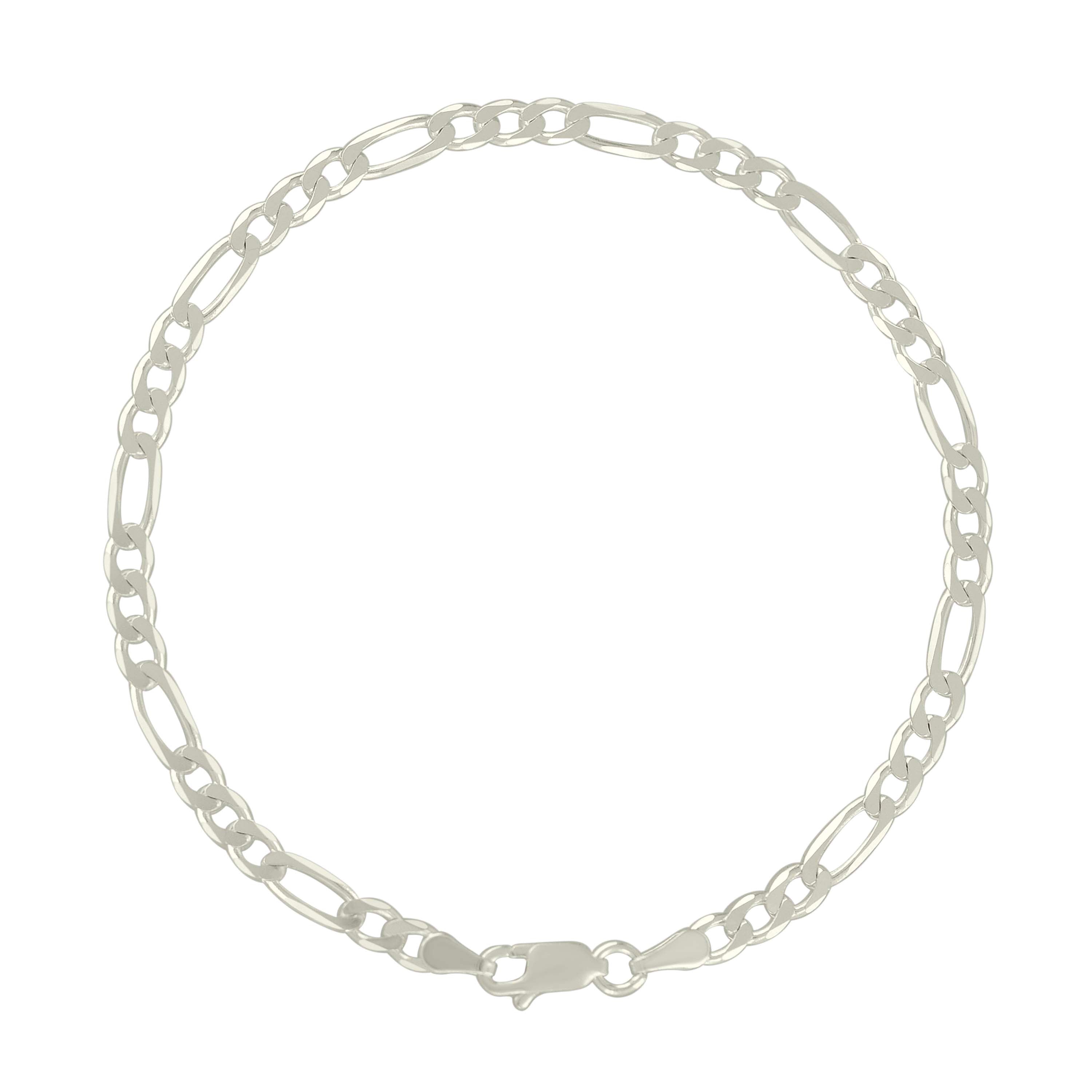 925 Sterling Silver Solid Classic Figaro Silver Plated 060 2.0mm
