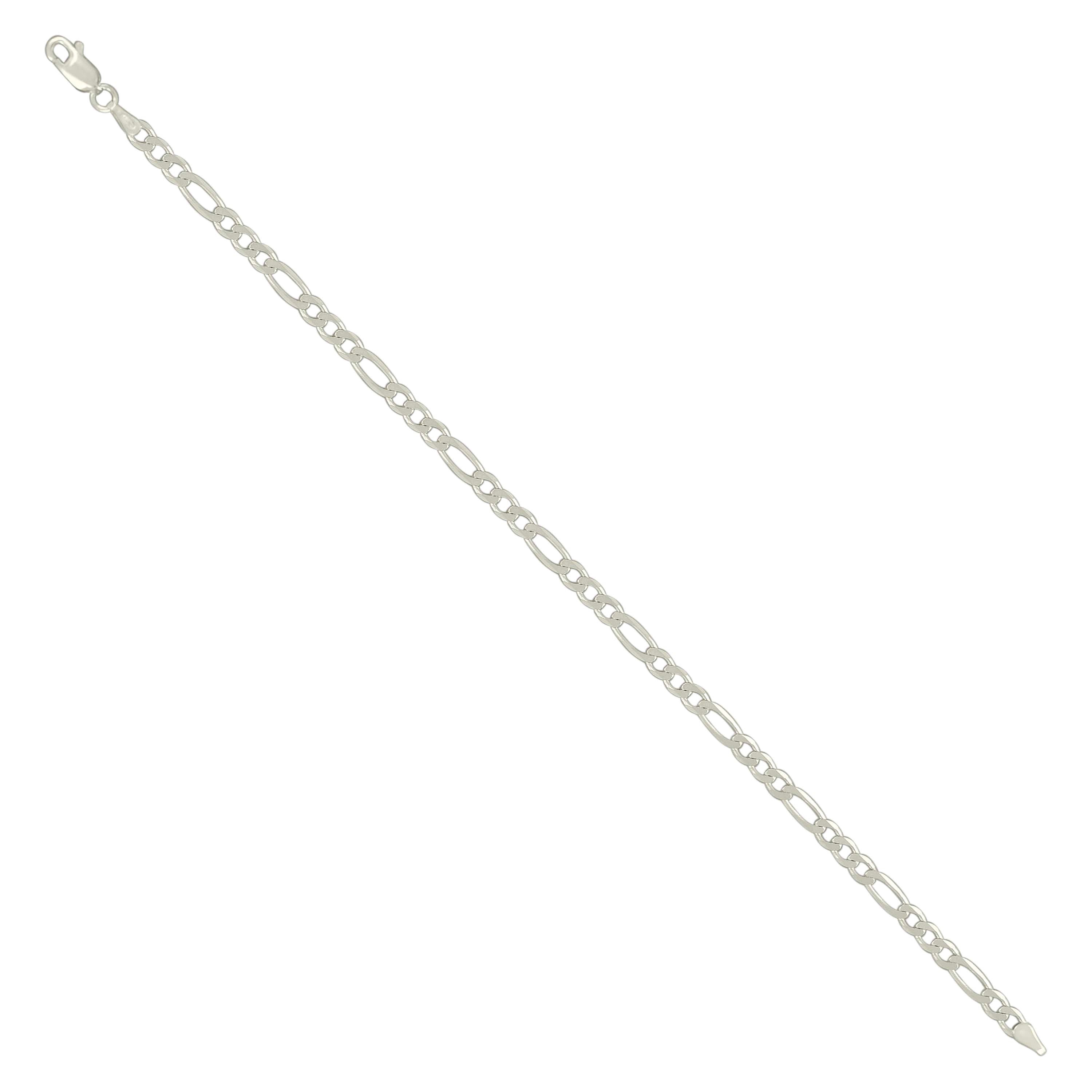 925 Sterling Silver Solid Classic Figaro Silver Plated 060 2.0mm