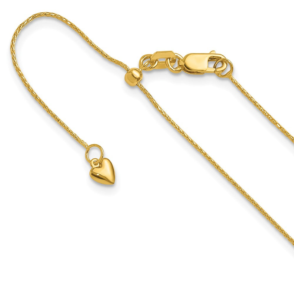 14K Adjustable .8Mm D/C Wheat Chain