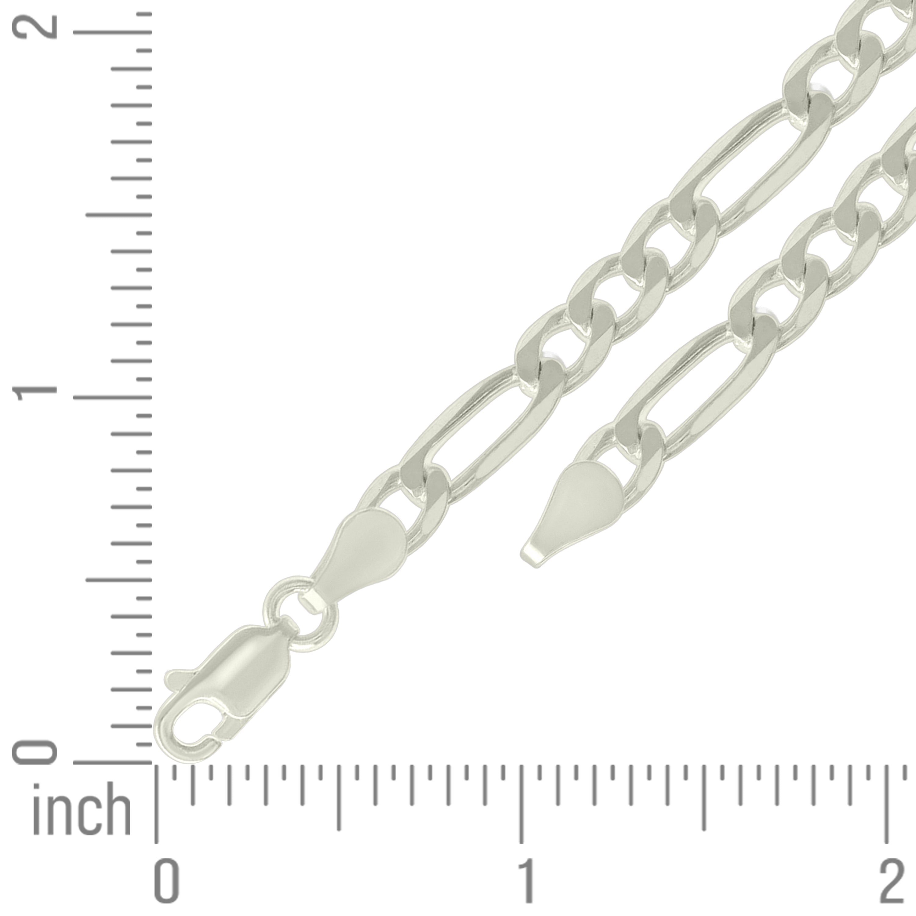 925 Sterling Silver Solid Classic Figaro Silver Plated 060 2.0mm