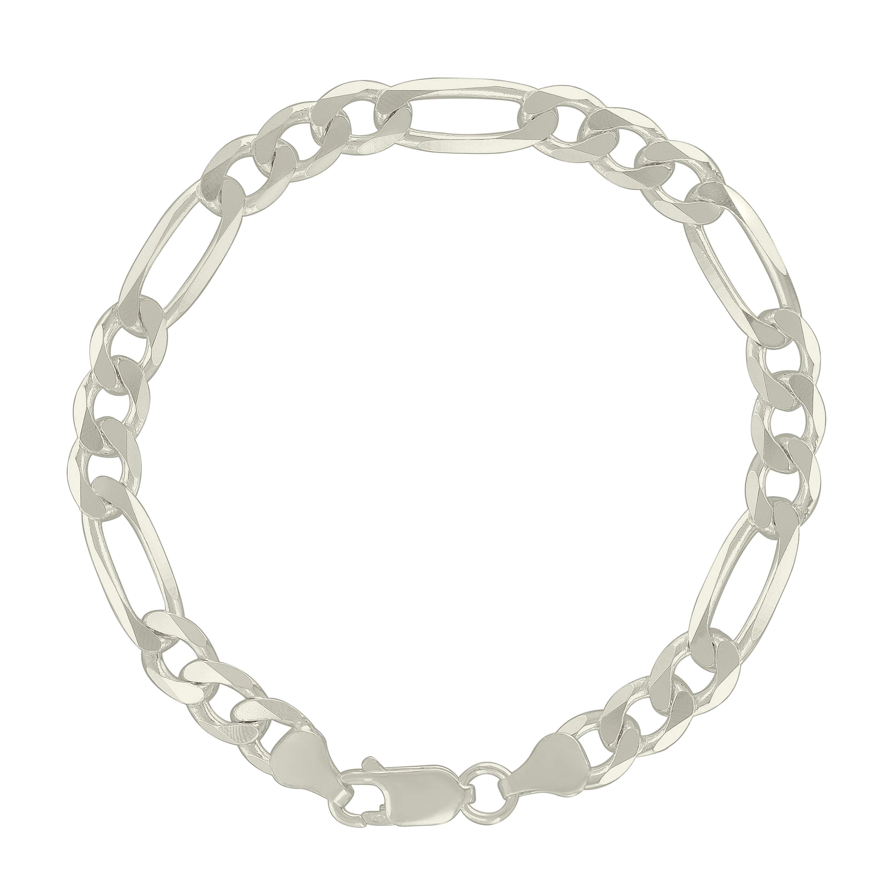 925 Sterling Silver Solid Classic Figaro Silver Plated 060 2.0mm