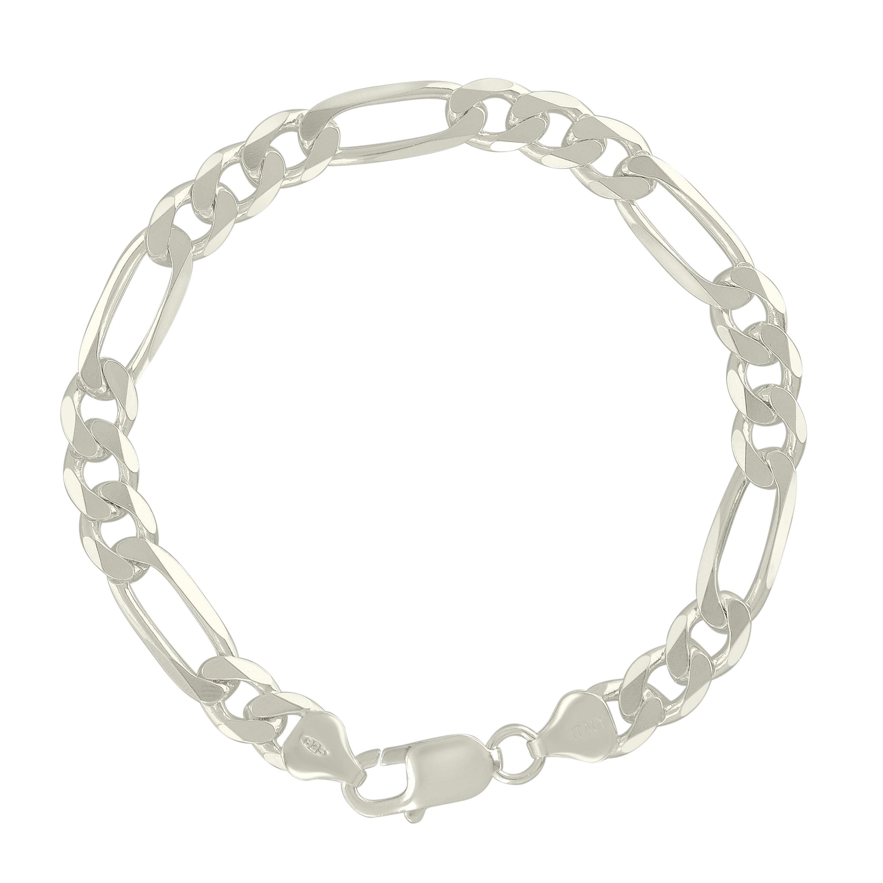 925 Sterling Silver Solid Classic Figaro Silver Plated 060 2.0mm