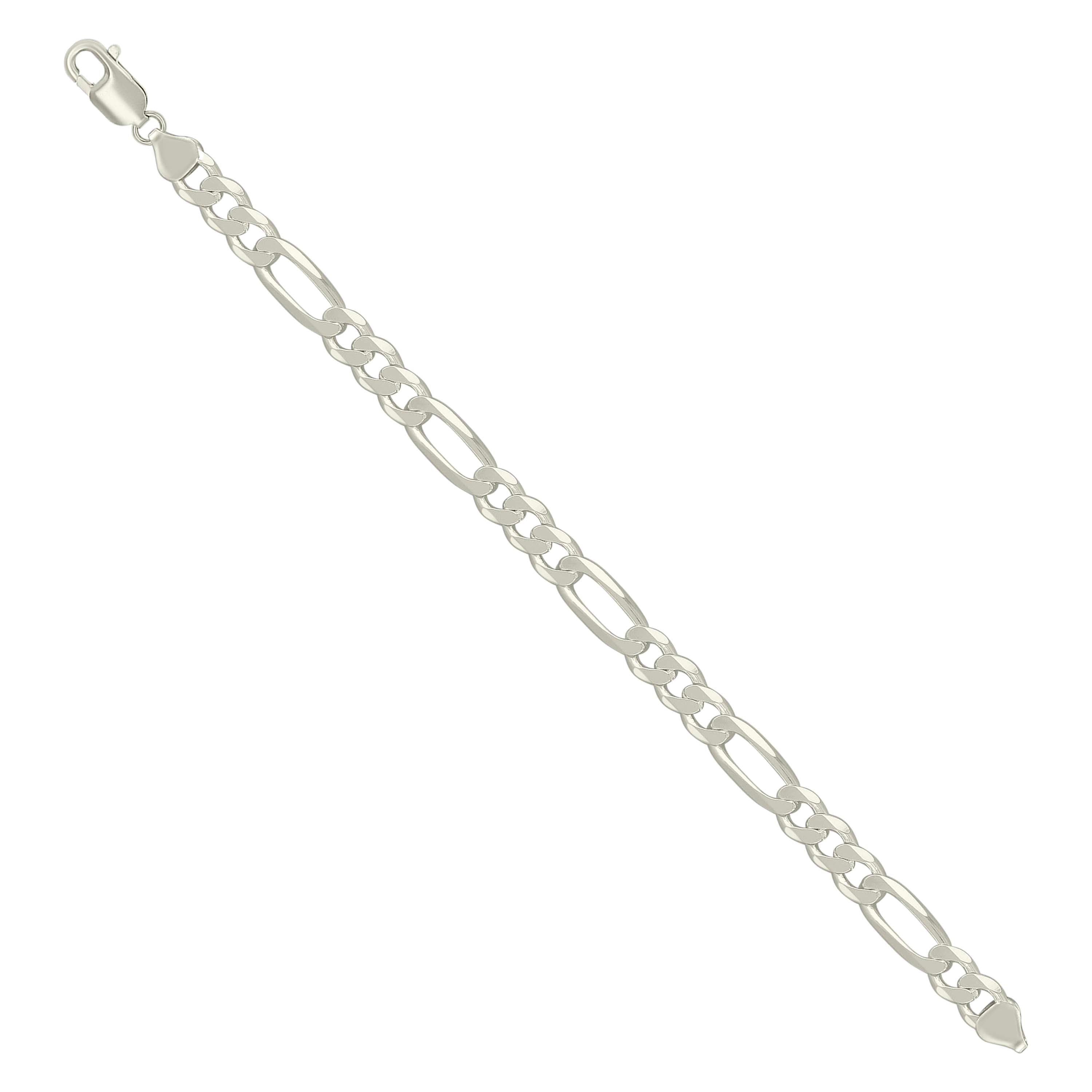 925 Sterling Silver Solid Classic Figaro Silver Plated 060 2.0mm