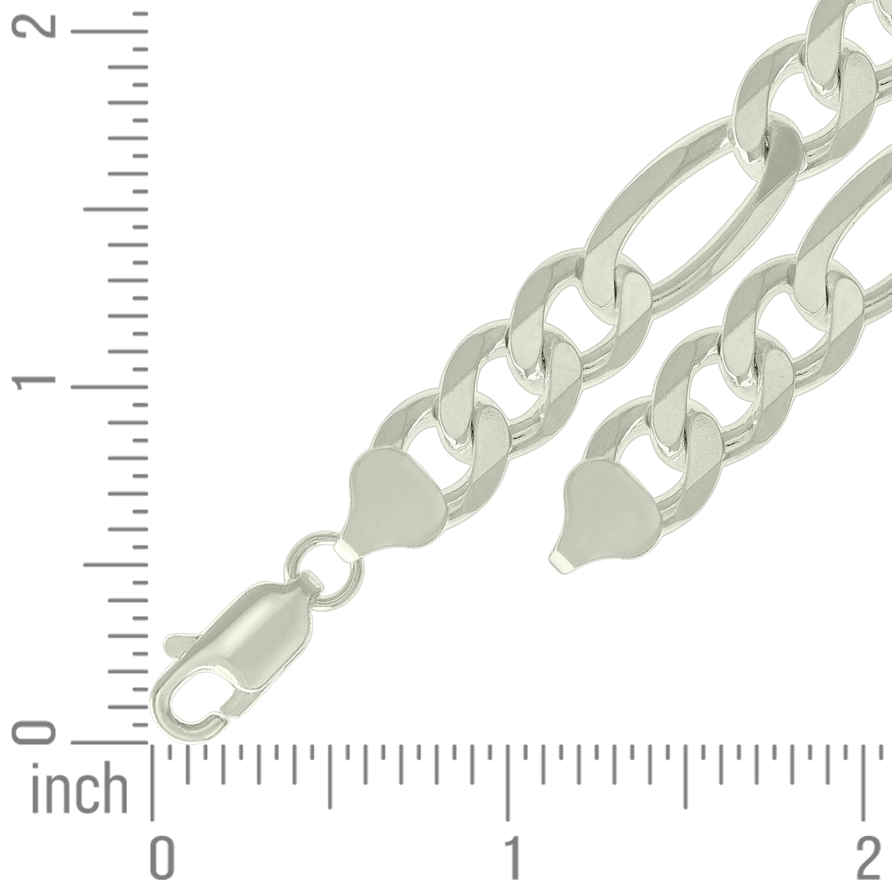 925 Sterling Silver Solid Classic Figaro Silver Plated 060 2.0mm