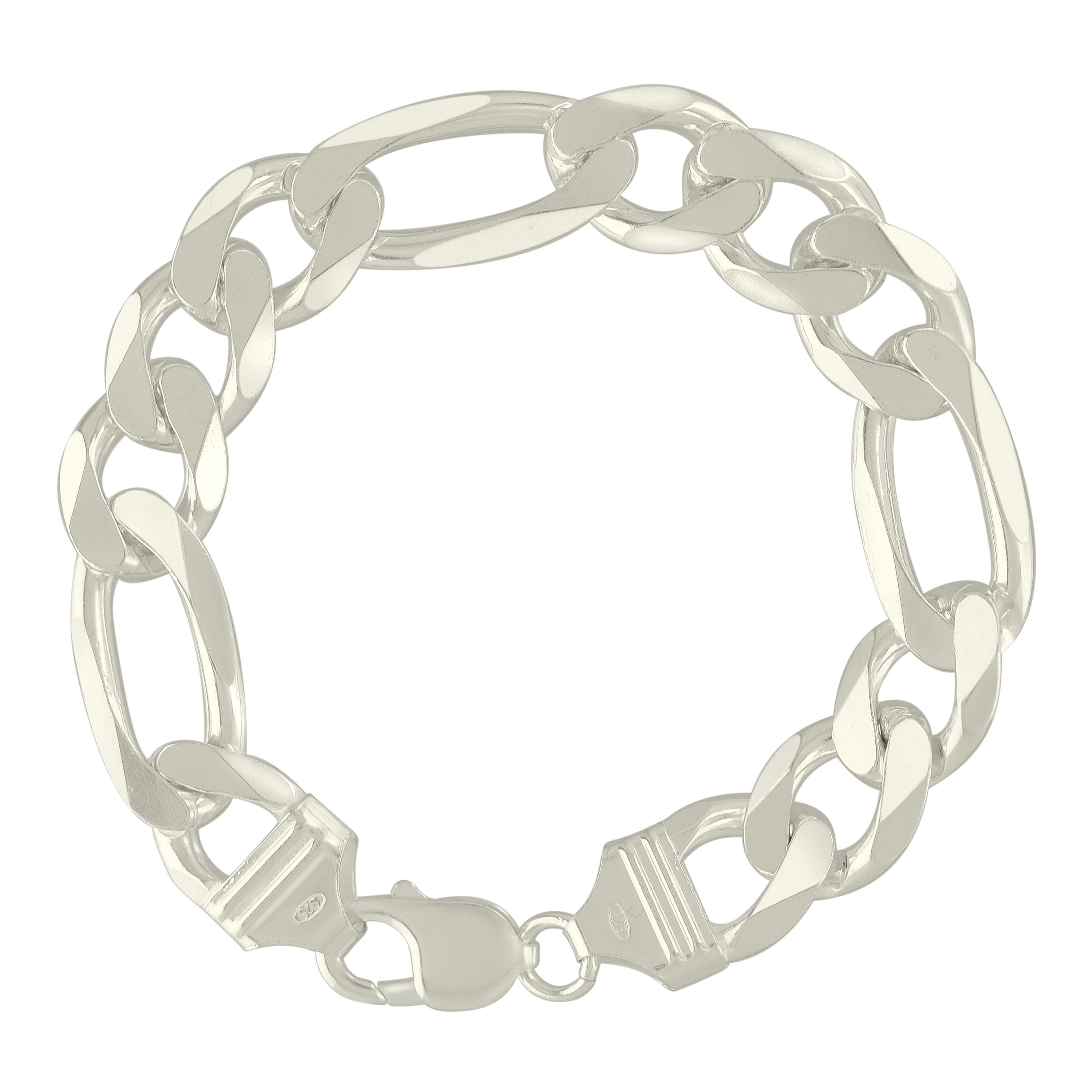 925 Sterling Silver Solid Classic Figaro Silver Plated 060 2.0mm