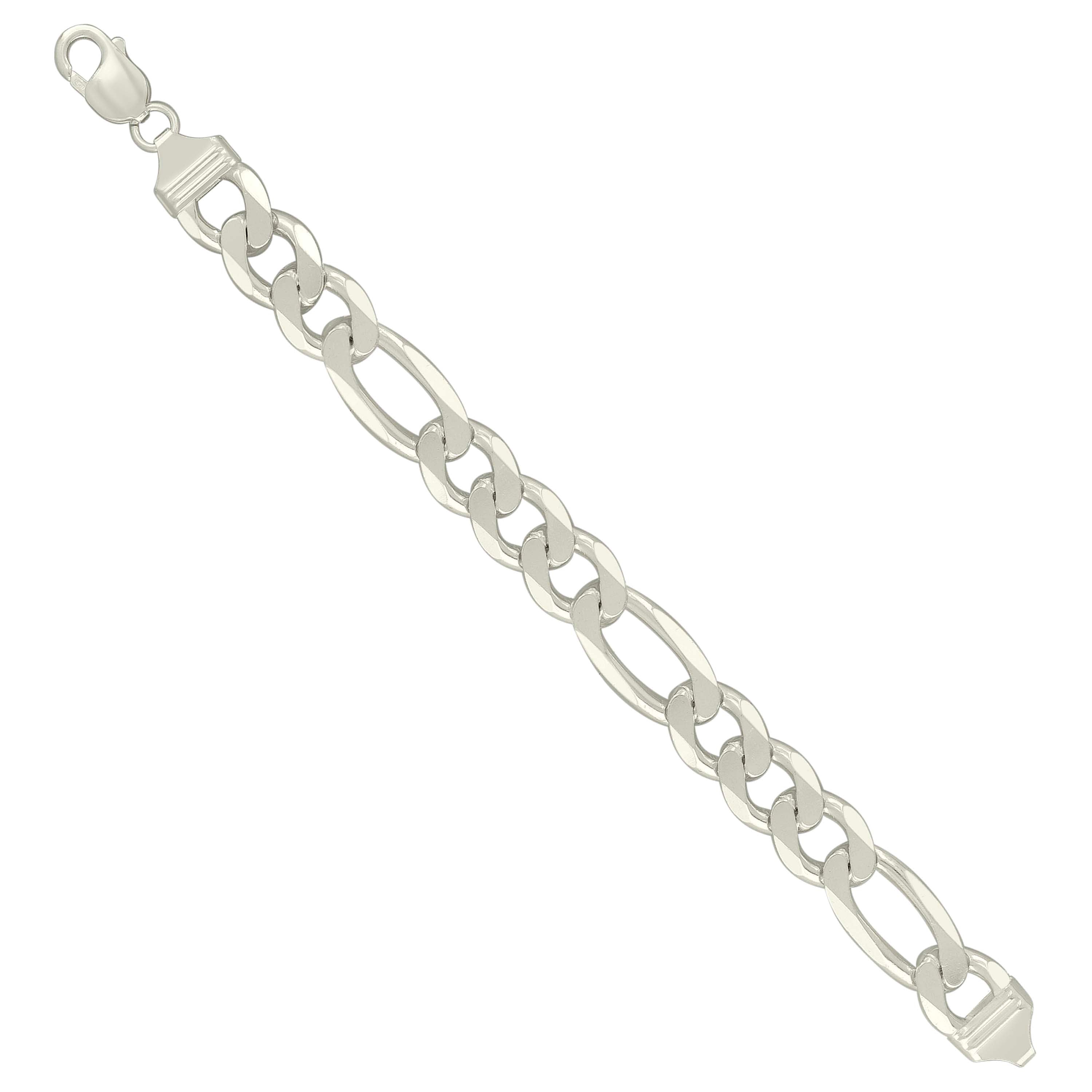 925 Sterling Silver Solid Classic Figaro Silver Plated 060 2.0mm