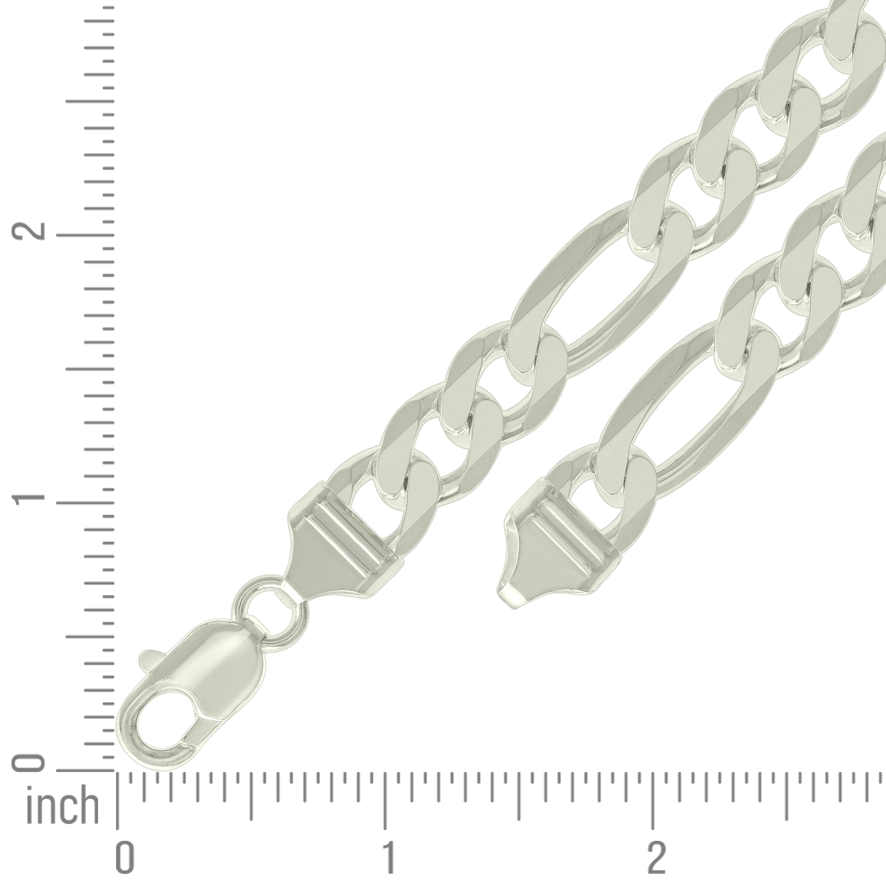 925 Sterling Silver Solid Classic Figaro Silver Plated 060 2.0mm