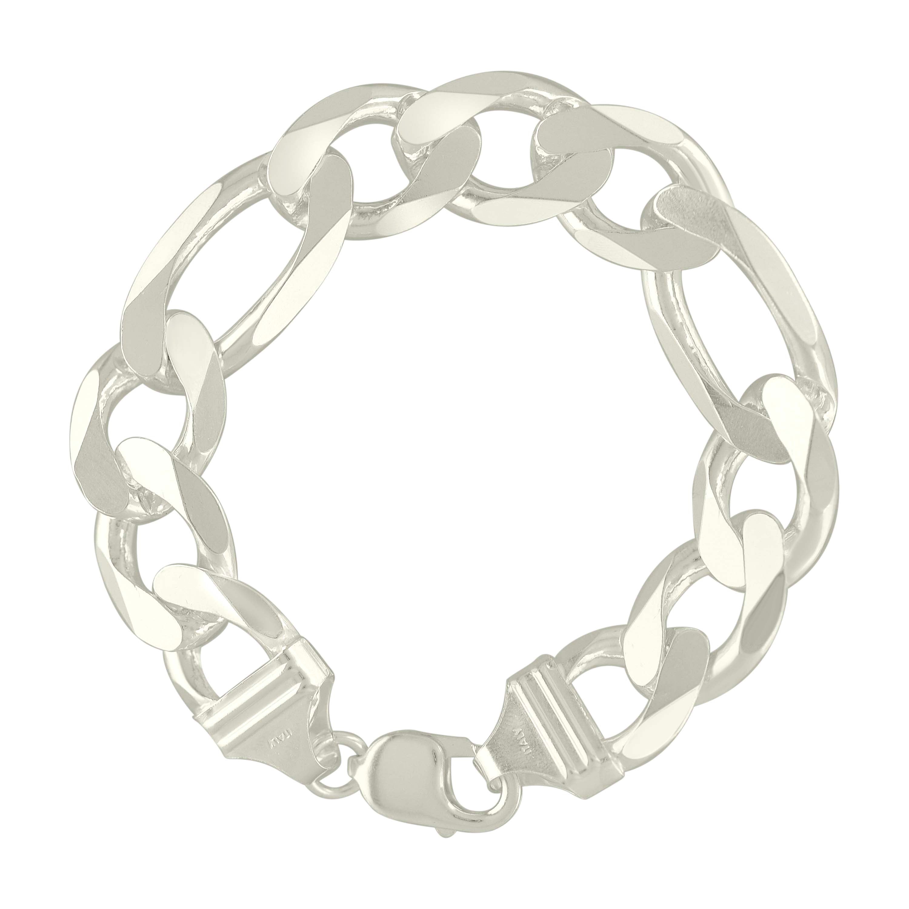 925 Sterling Silver Solid Classic Figaro Silver Plated 060 2.0mm