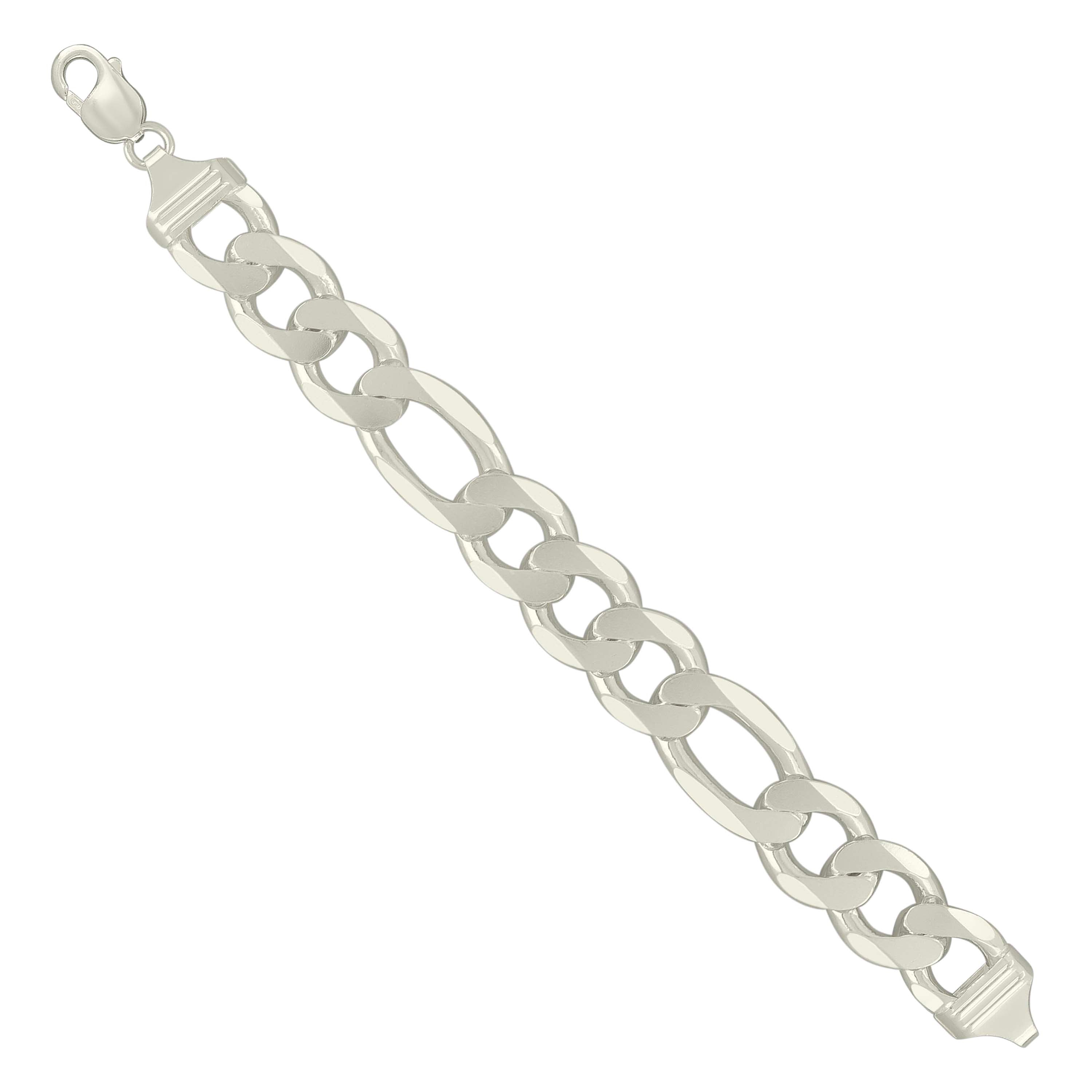 925 Sterling Silver Solid Classic Figaro Silver Plated 060 2.0mm