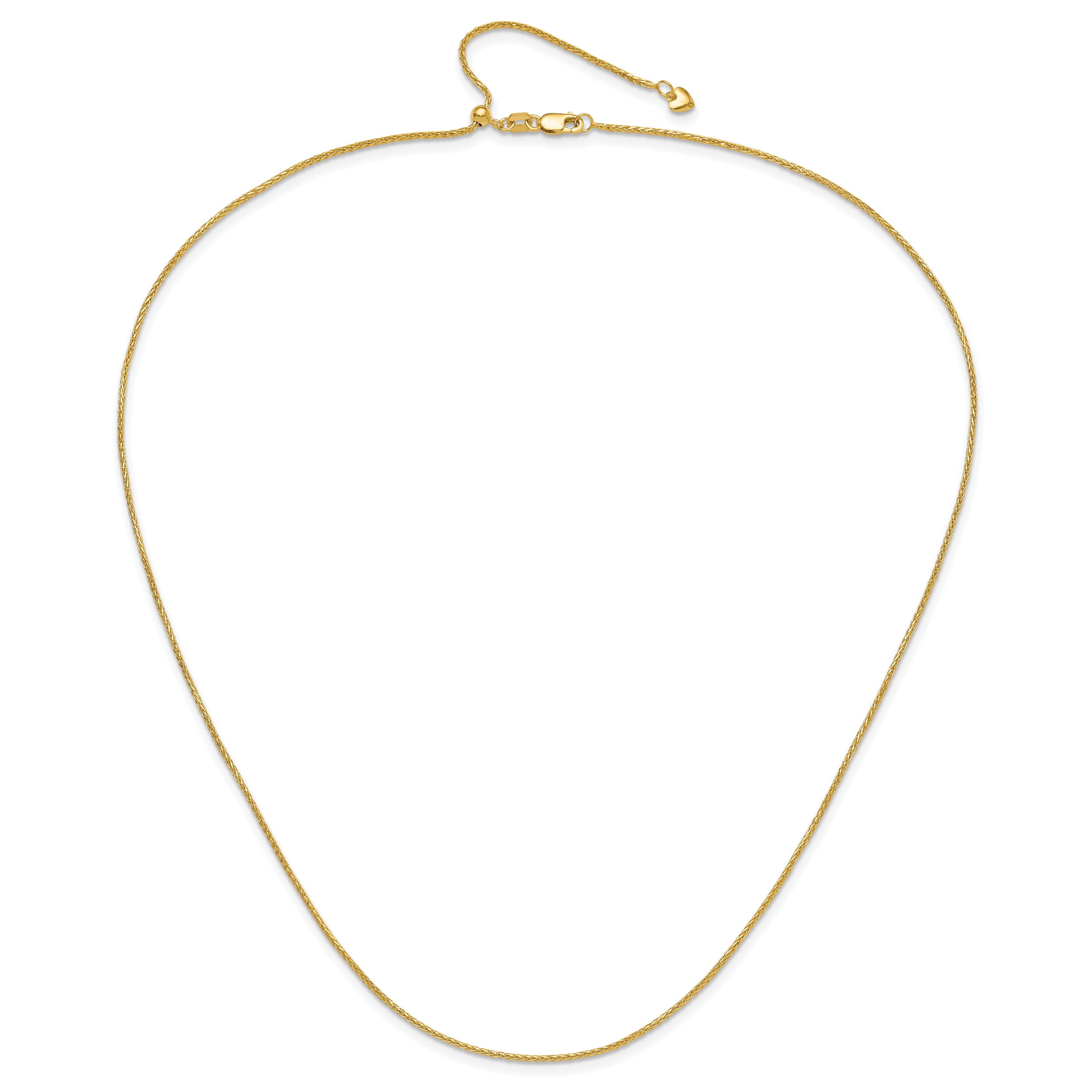14K Adjustable 1.2mm D/C Wheat Chain