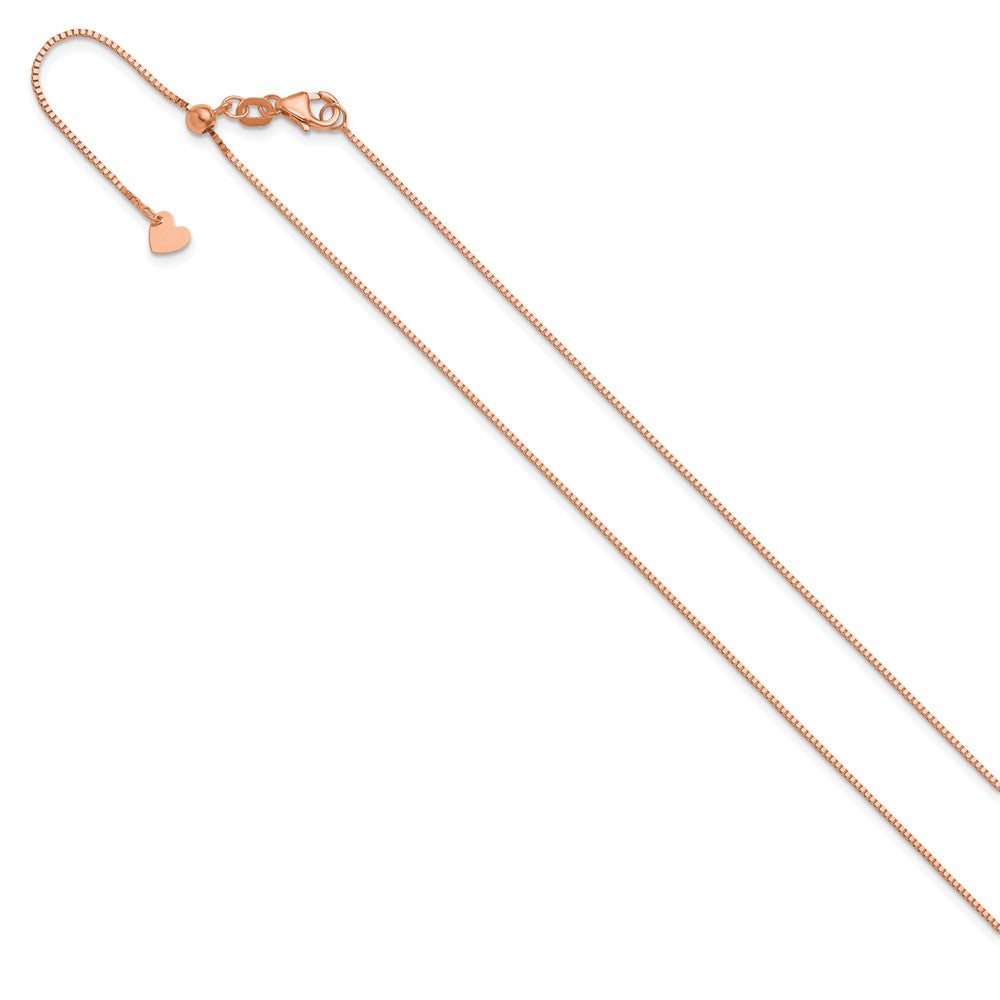 14K Rose Gold Adjustable .8Mm Box Chain