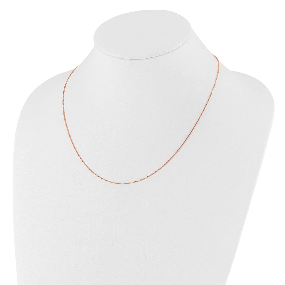 14K Rose Gold Adjustable .8Mm Box Chain