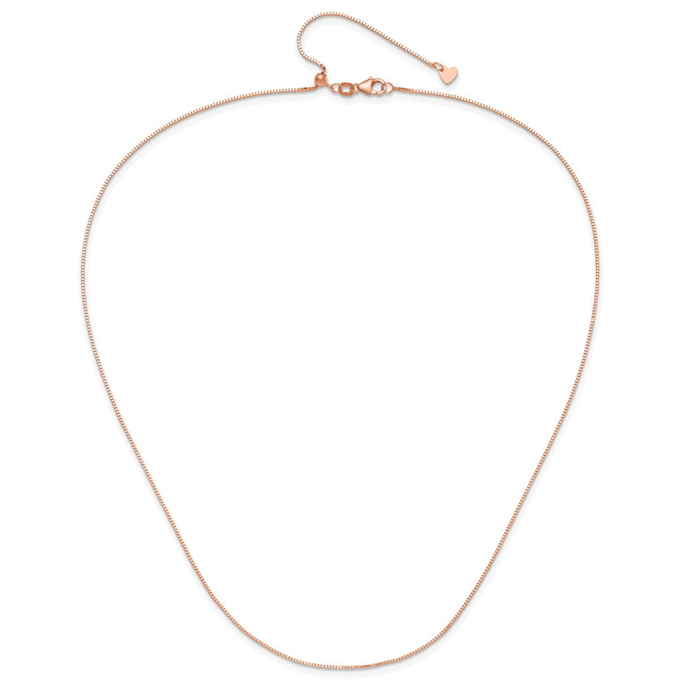 14K Rose Gold Adjustable .8Mm Box Chain