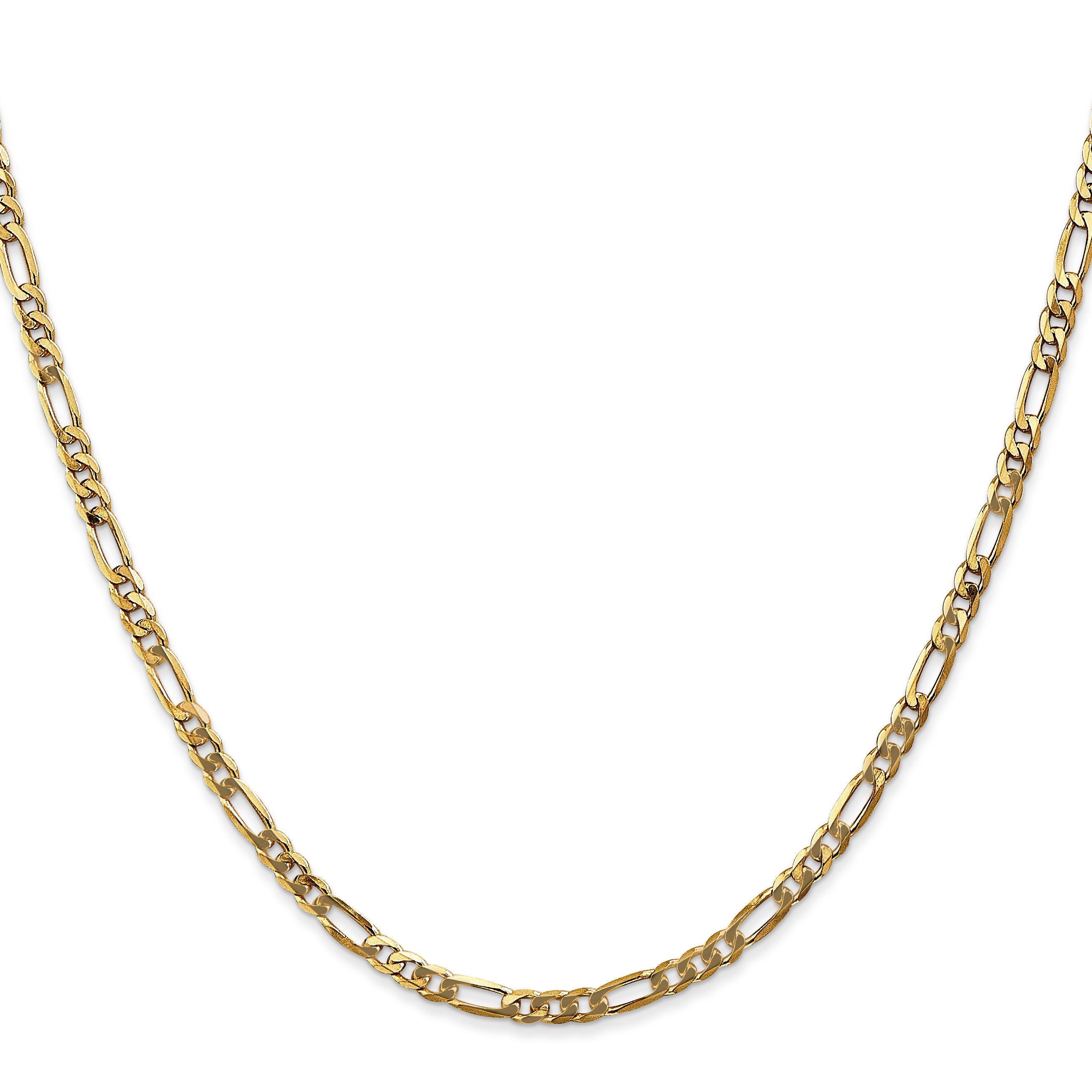 14K 3mm Flat Figaro Chain