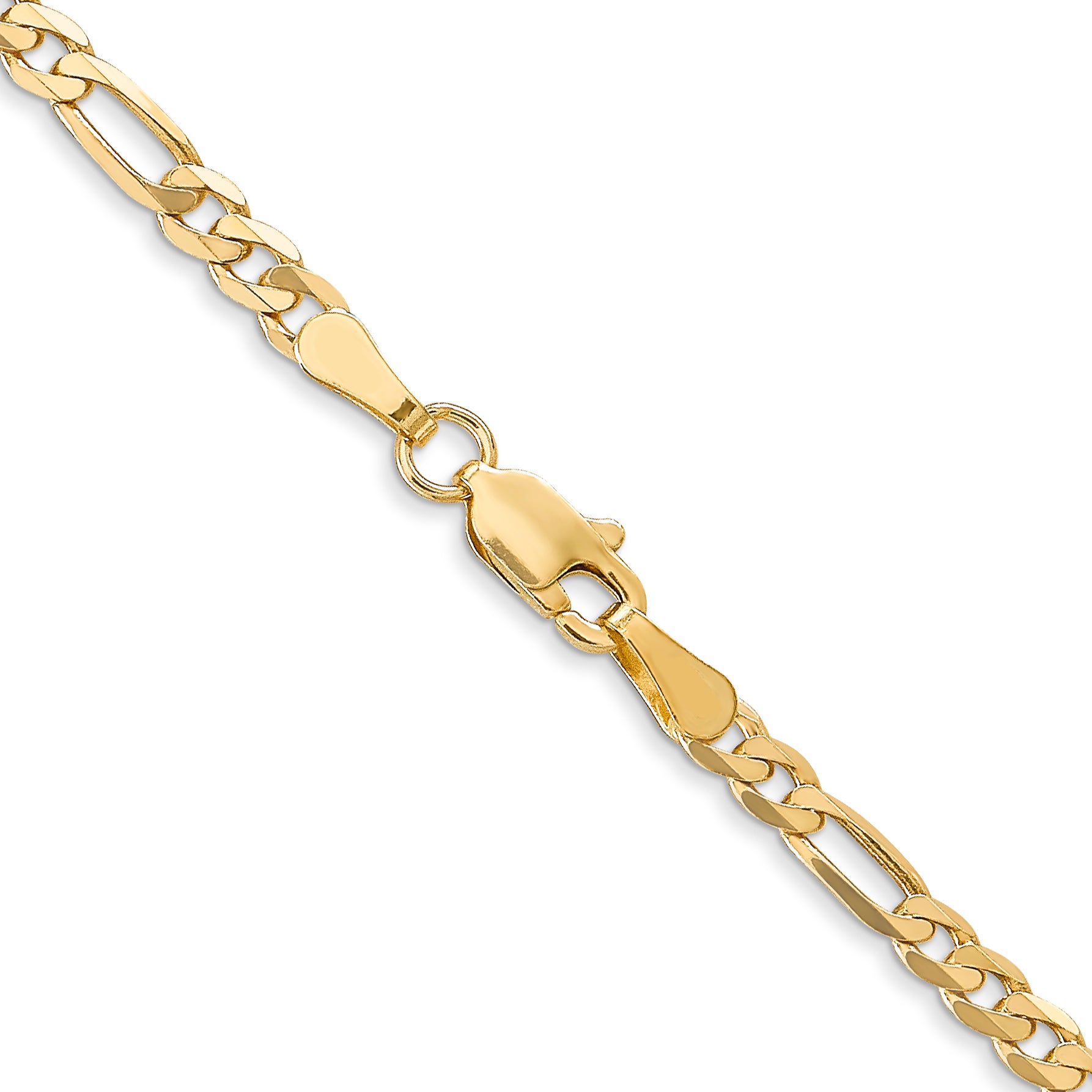 14K 3mm Flat Figaro Chain