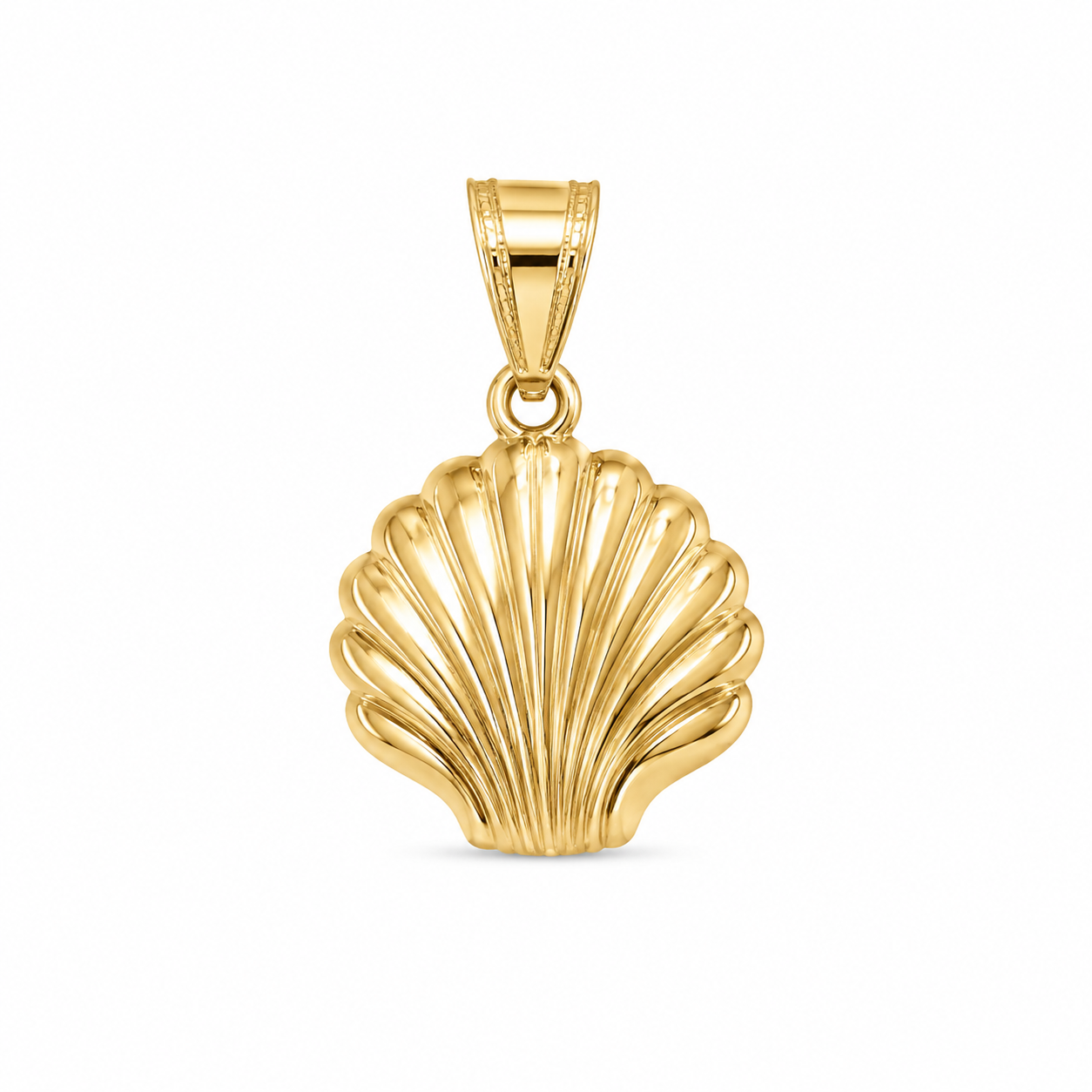 14KT Yellow Gold Shell Pendant [A1B3]
