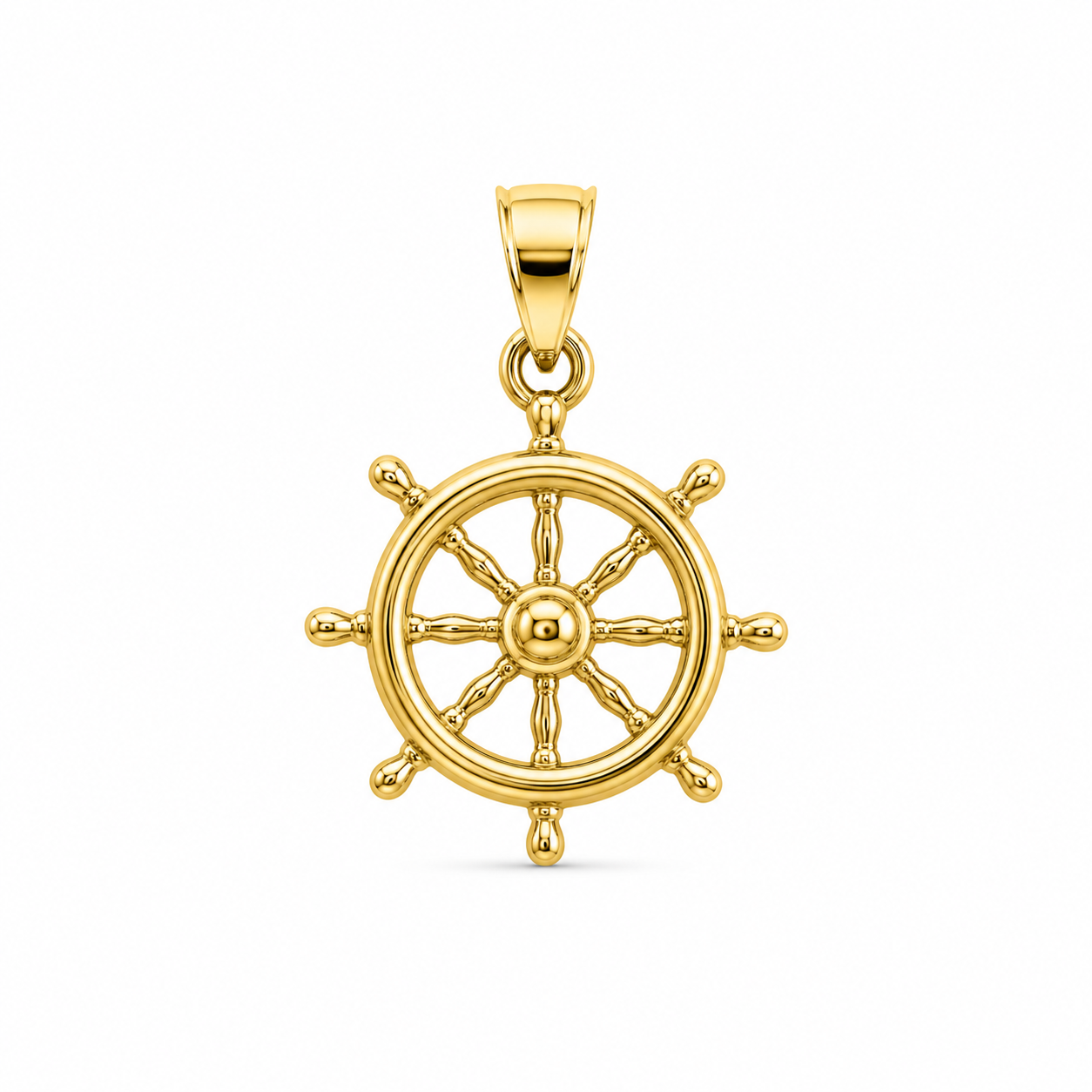 14KT Yellow Gold Wheel Pendant [A0B9]