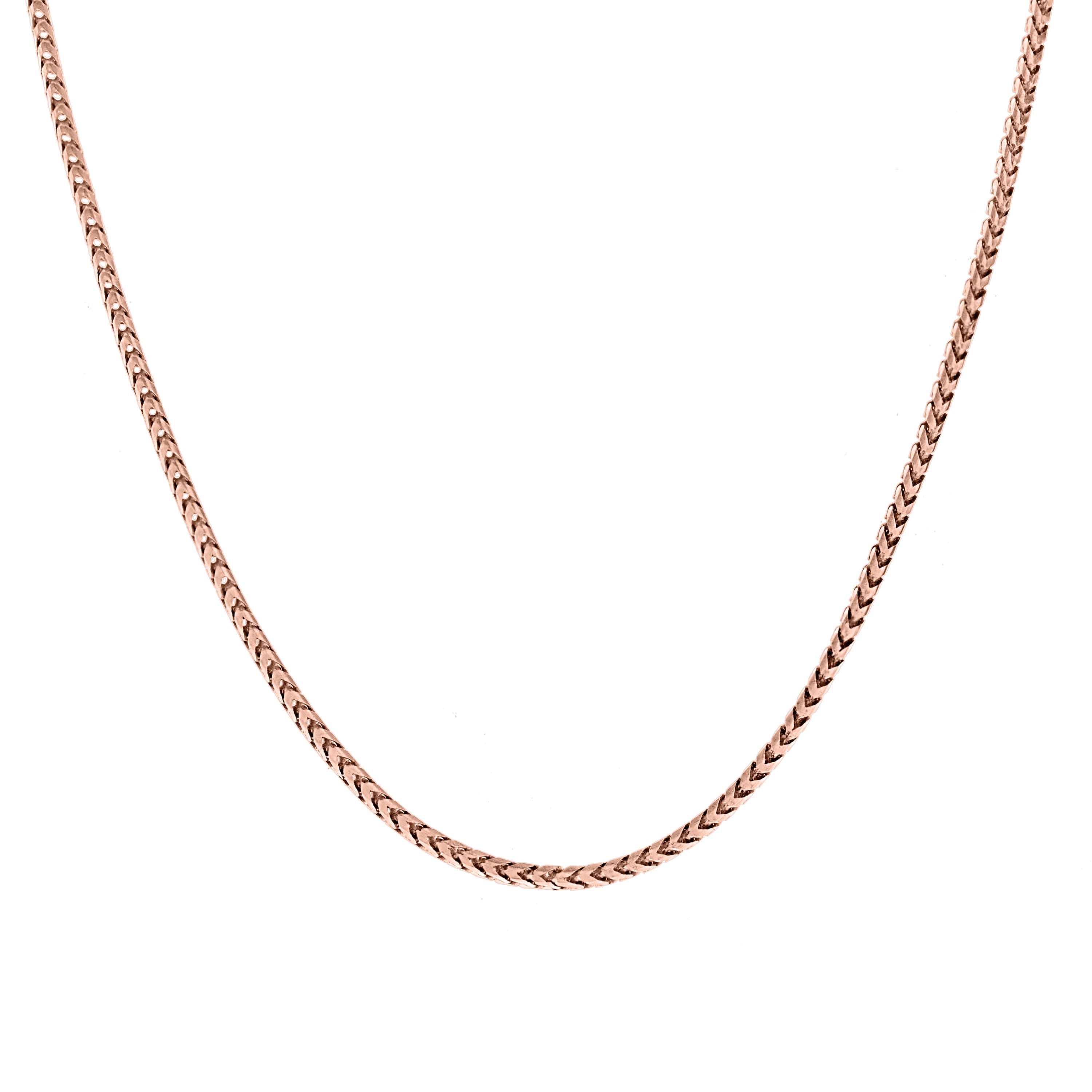 925 Silver Solid Franco Chain Rhodium 030 0.5mm