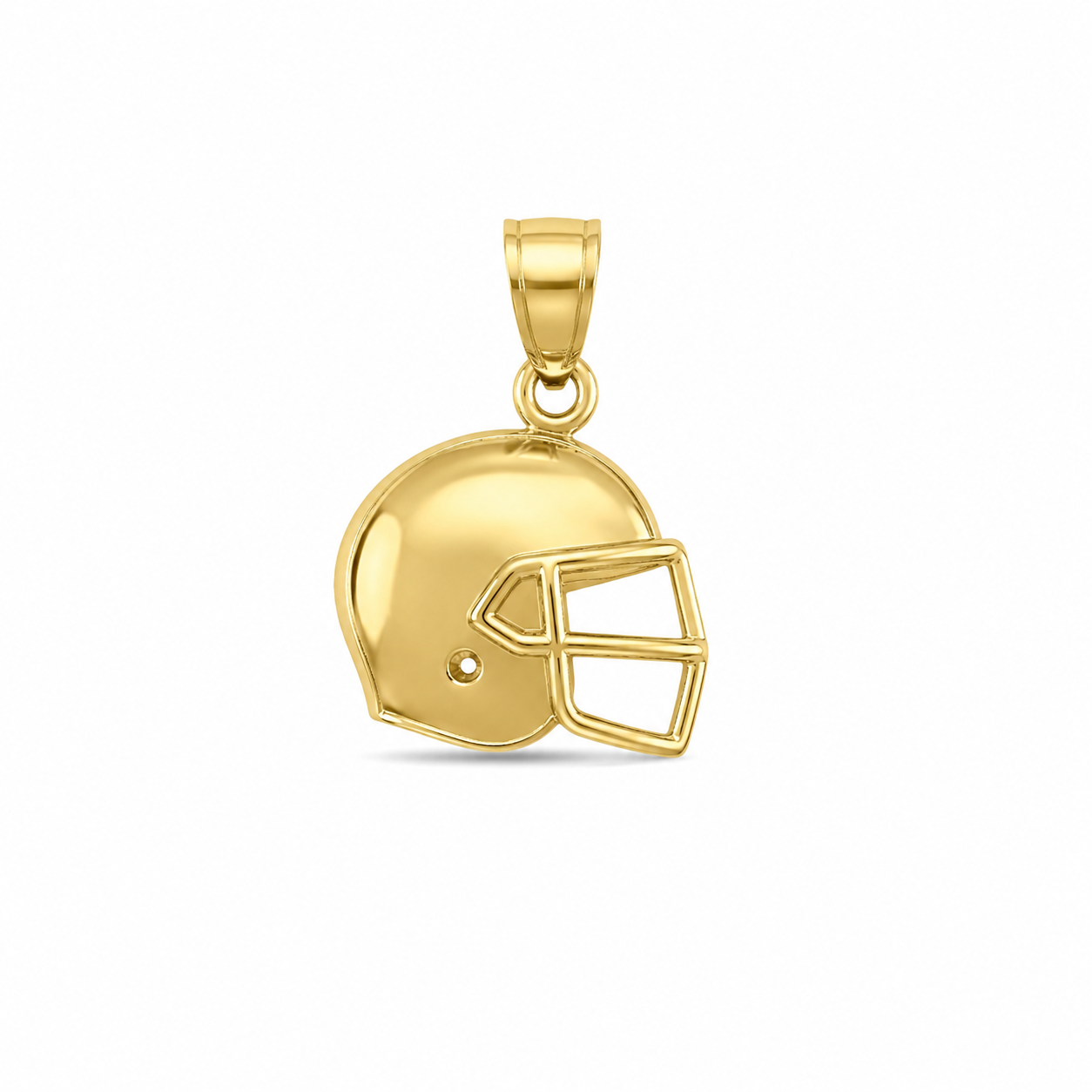 10KT Yellow Gold Football Helmet Pendant [A1B5]