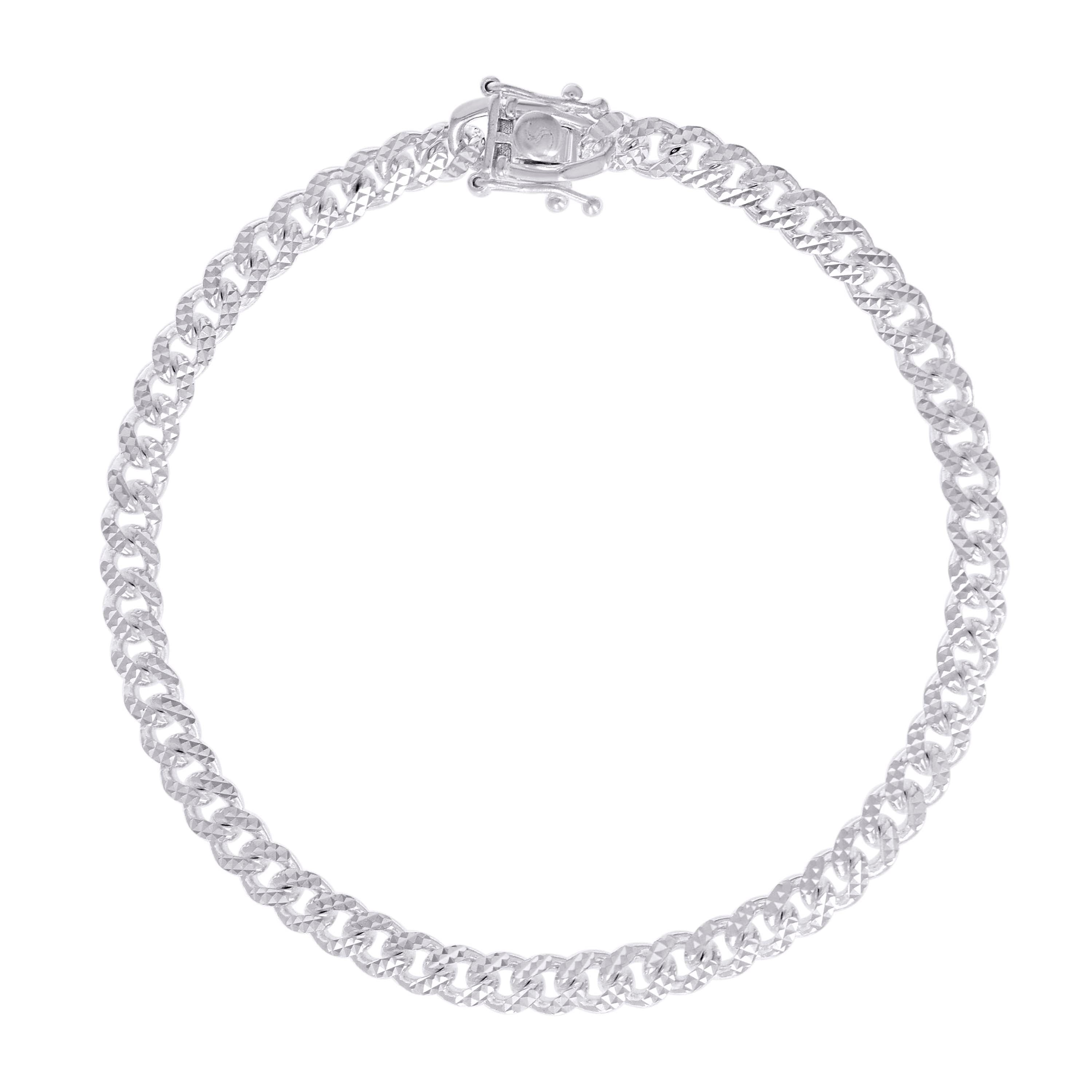 925 Sterling Silver Solid Miami Cuban Pyramid Chain Rhodium 150 4.9mm