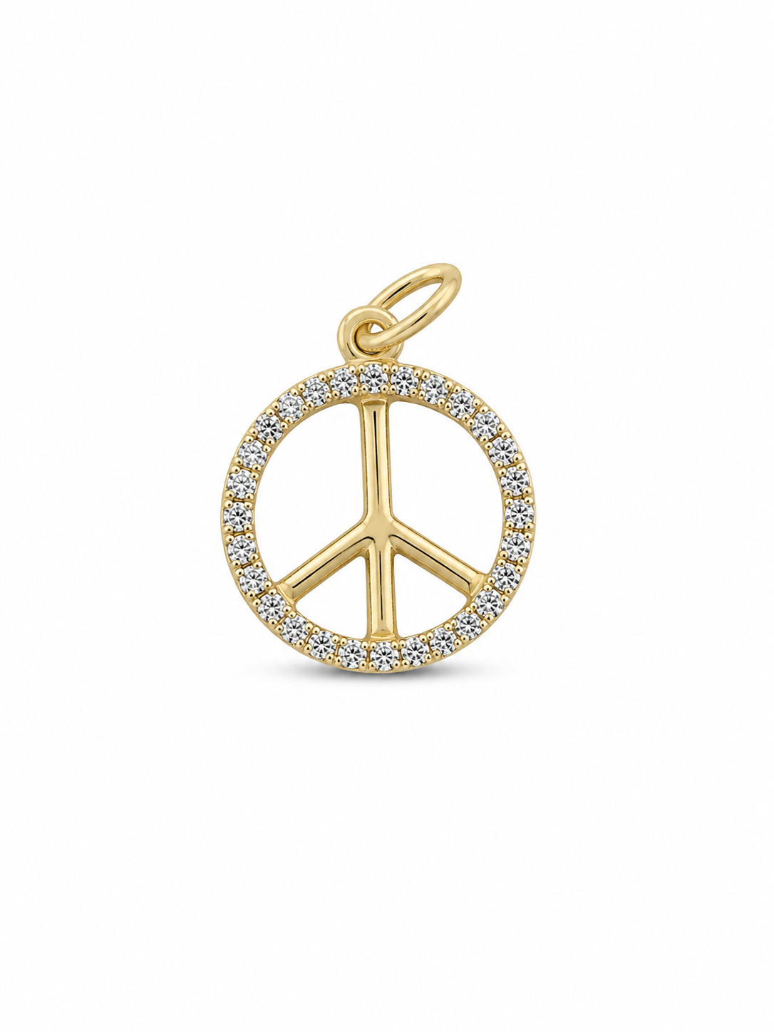 14KT Yellow Gold Round Peace Pendant [A1B0]