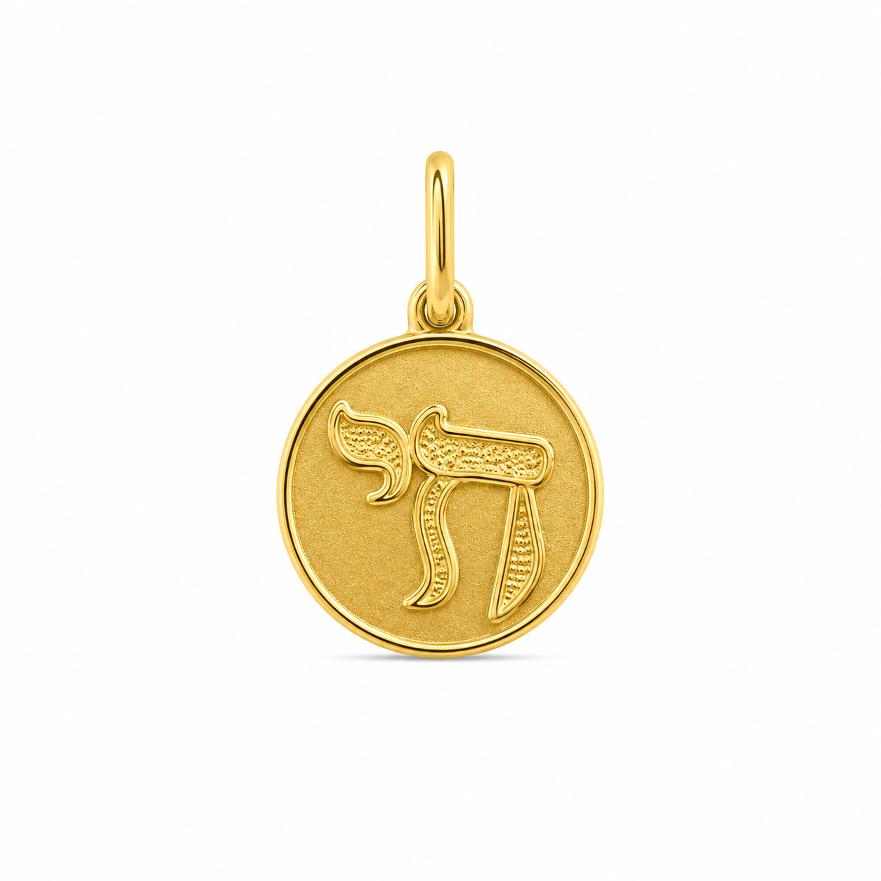 14KY Yellow Gold Chai Round Pendant [A1B3]