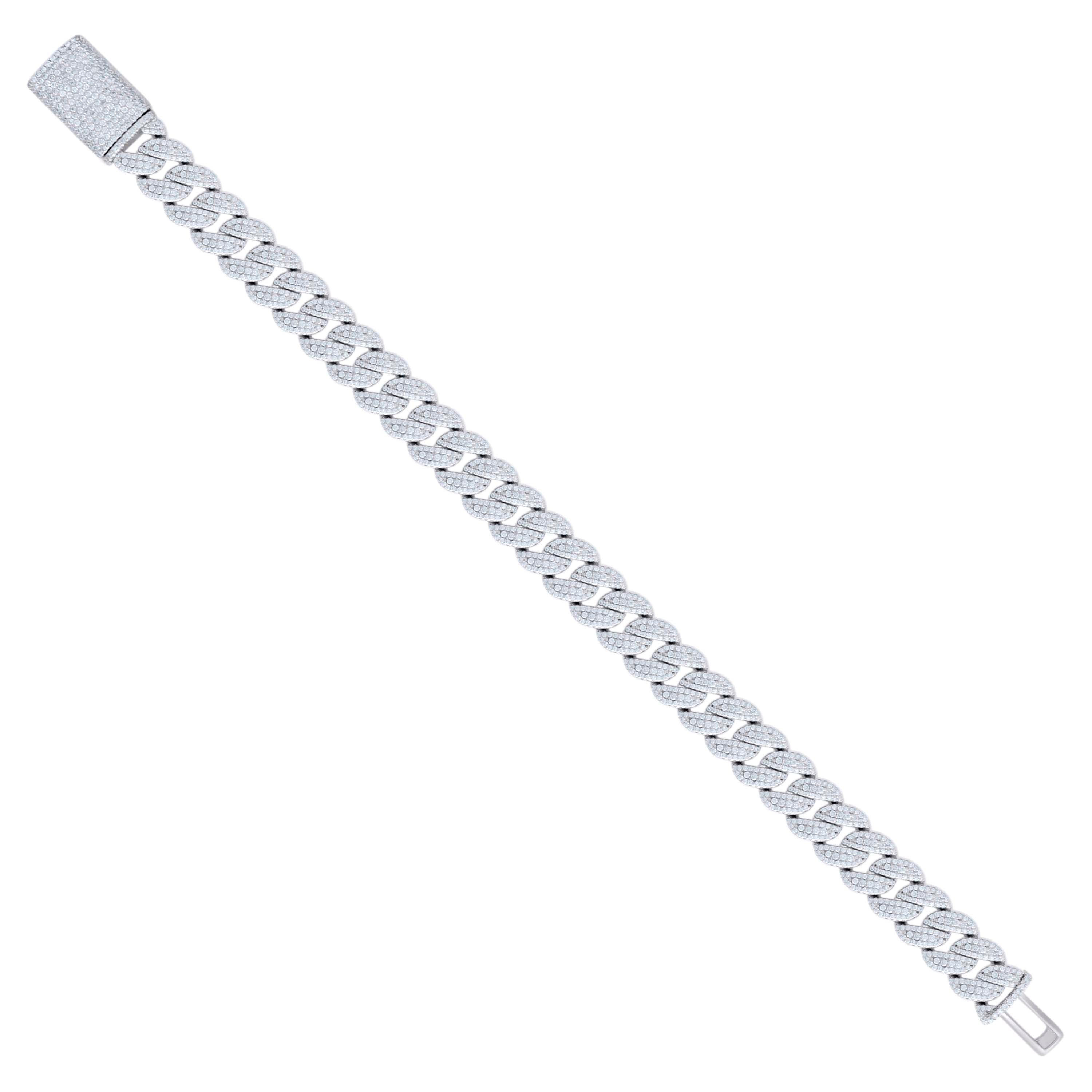 925 Sterling Silver 8.70Ctw Moissanite Chain 10mm-