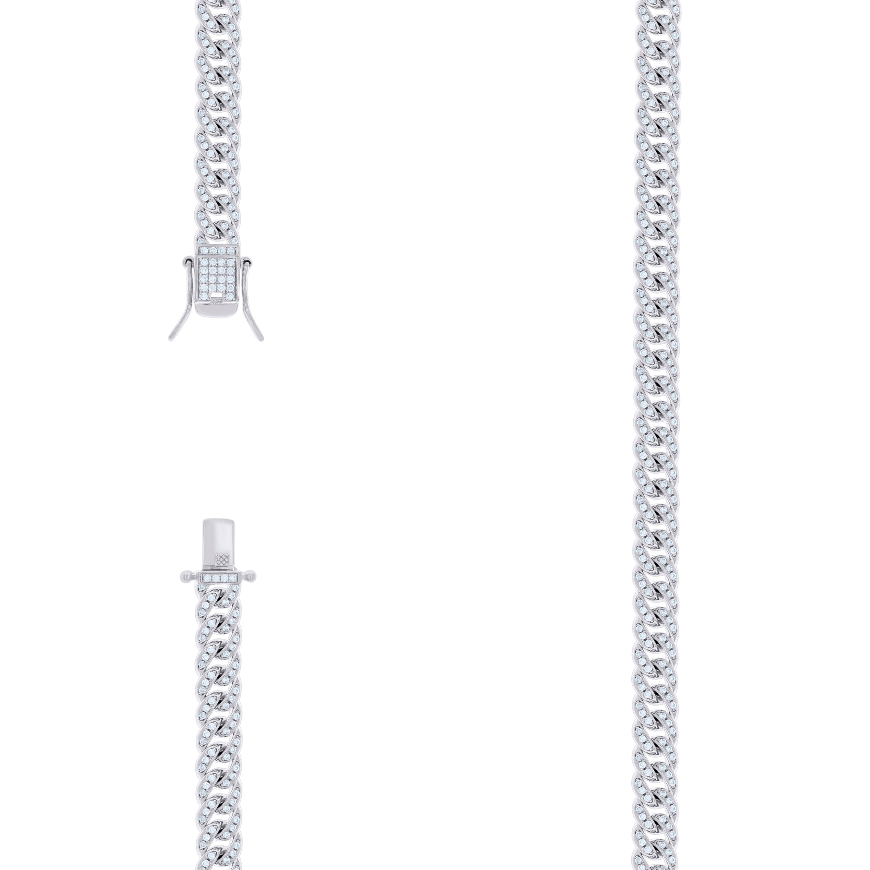 925 Sterling Silver 17.44Ctw Moissanite Chain 10mm