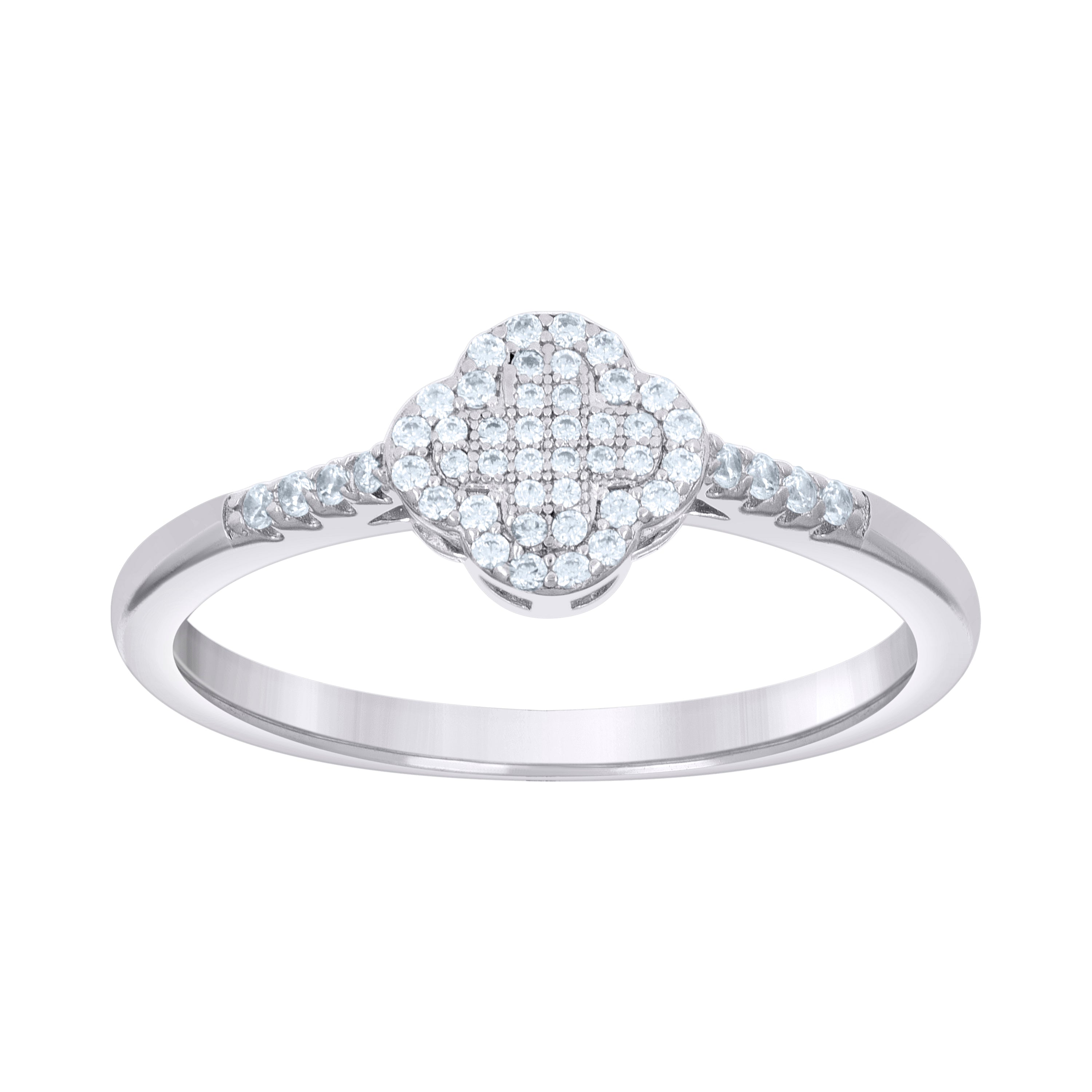 925 Sterling Silver 0.23Ctw Moissanite Ring S5-S10