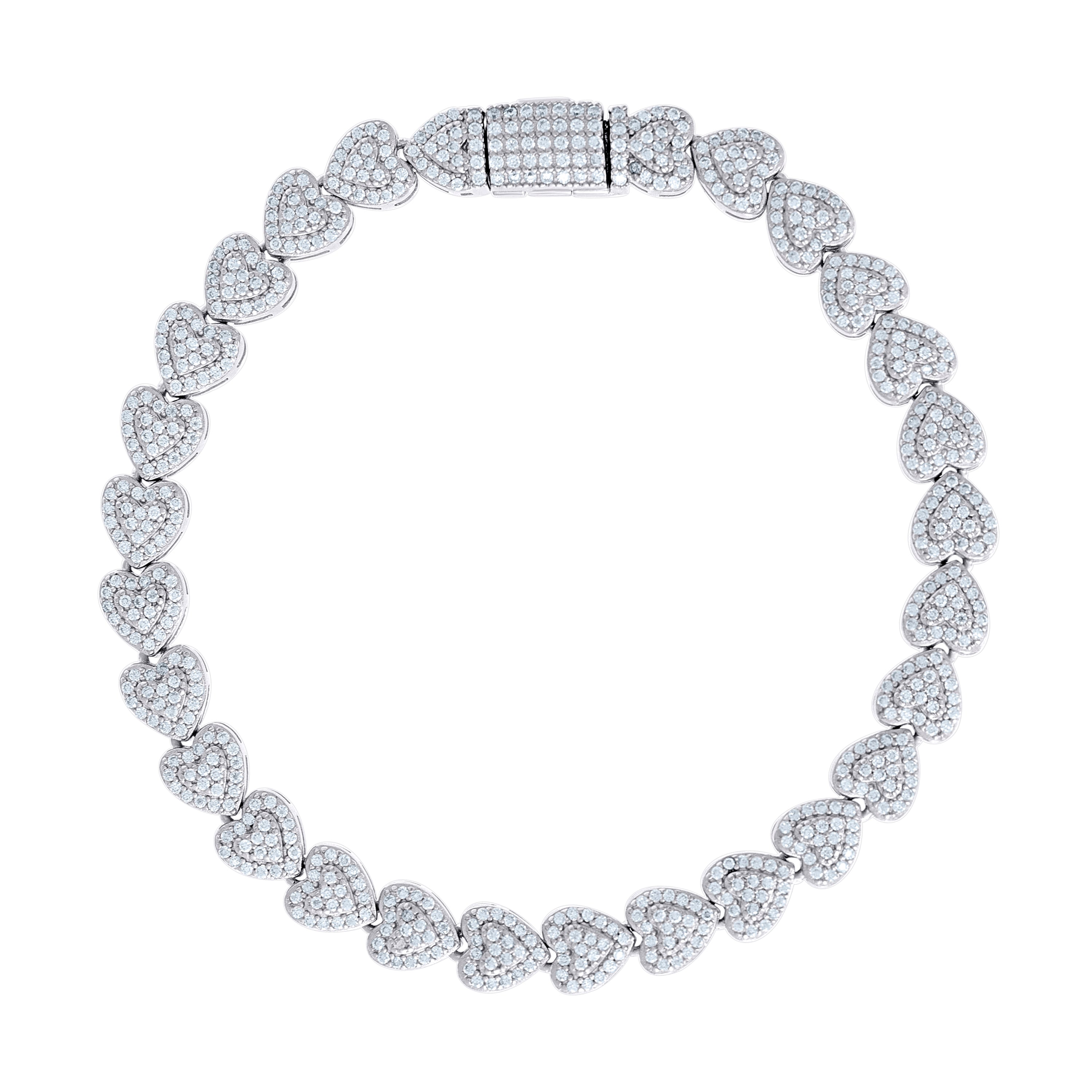 925 Sterling Silver Moissanite Necklace 7mm 16"