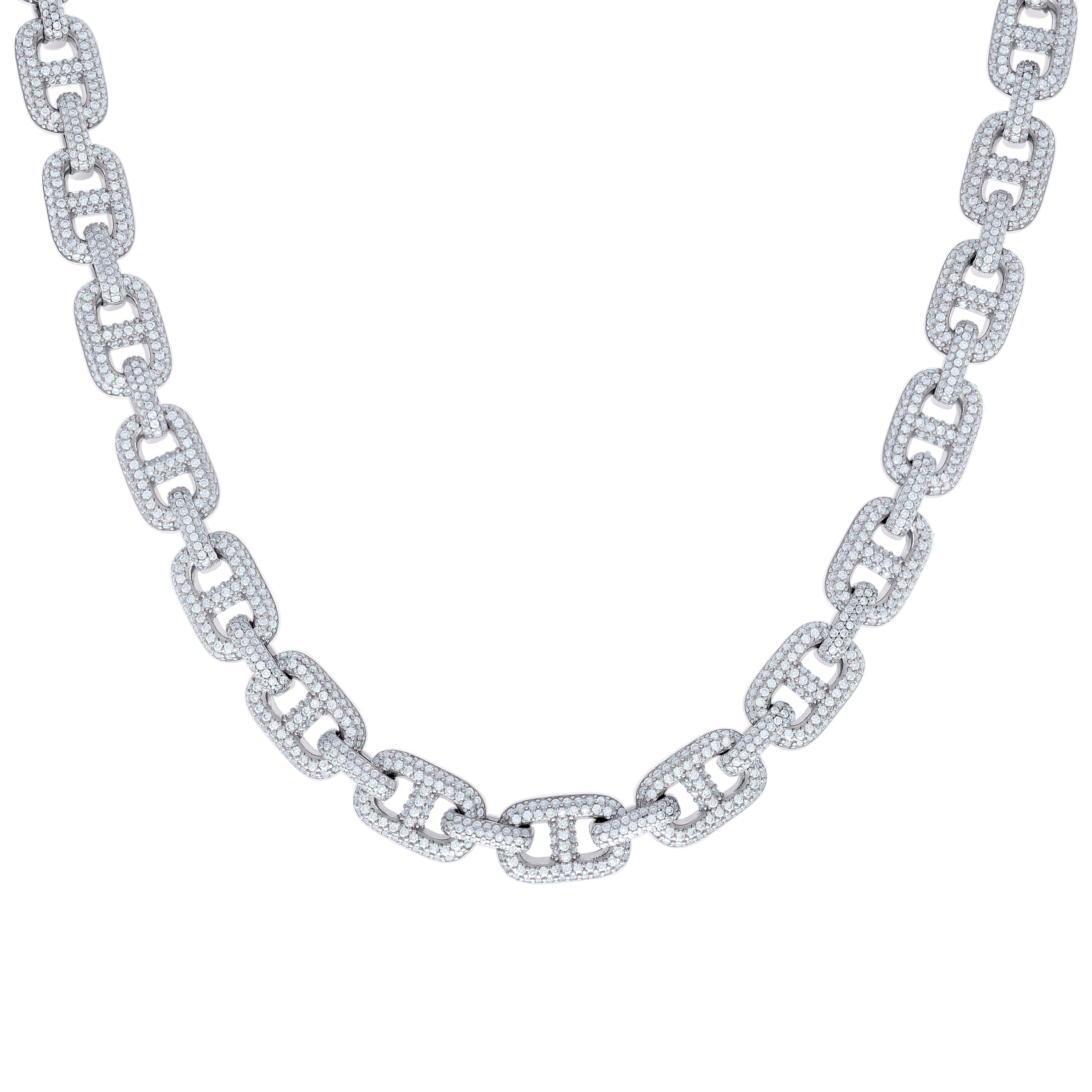 925 Sterling Silver Moissanite Fancy Chain 10mm