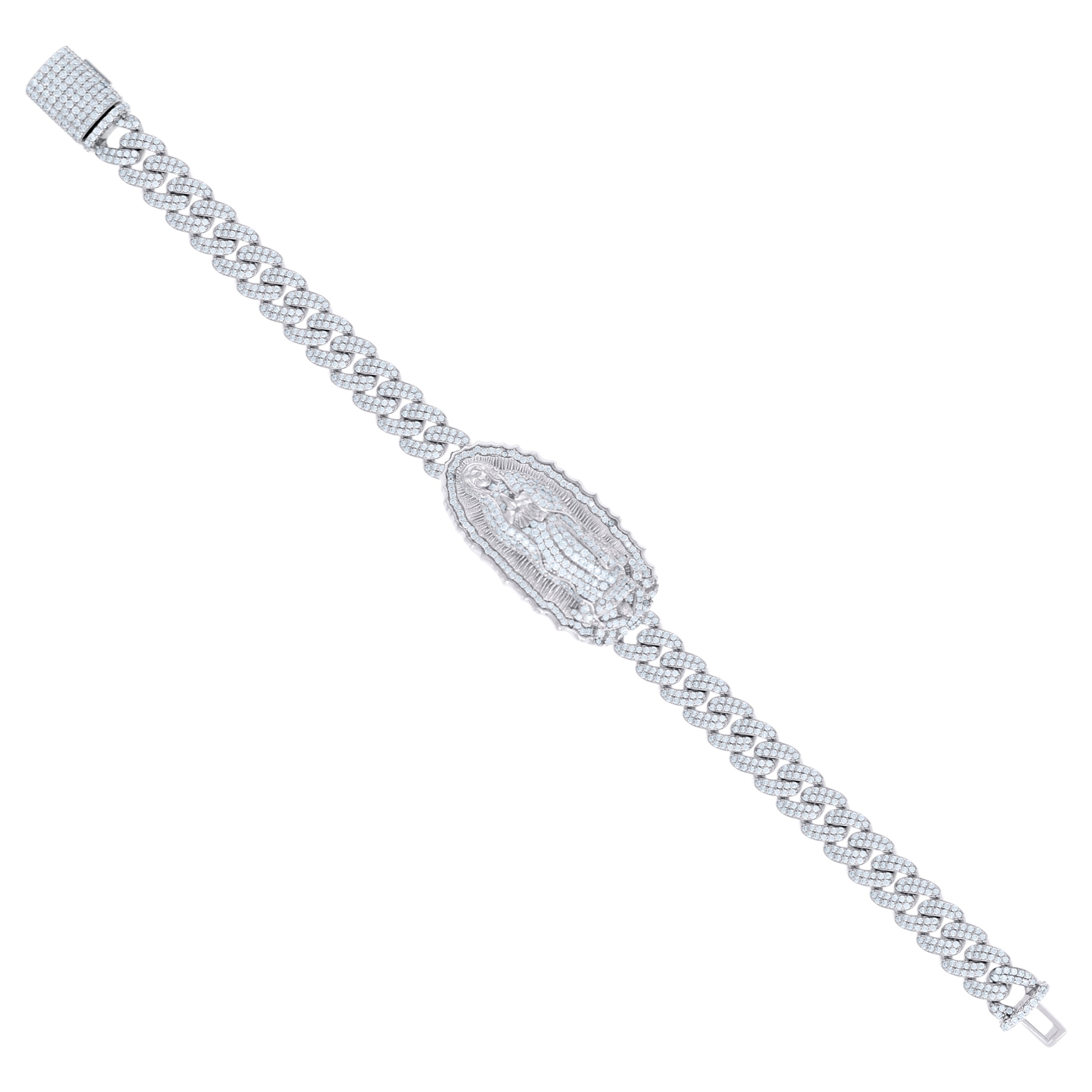 925 Sterling Silver 6.27Ctw Moissanite Bracelet 8.
