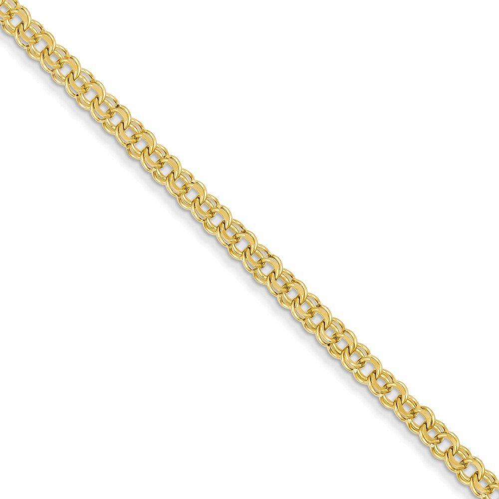 14K 8In 3.75Mm Solid Double Link Charm Bracelet