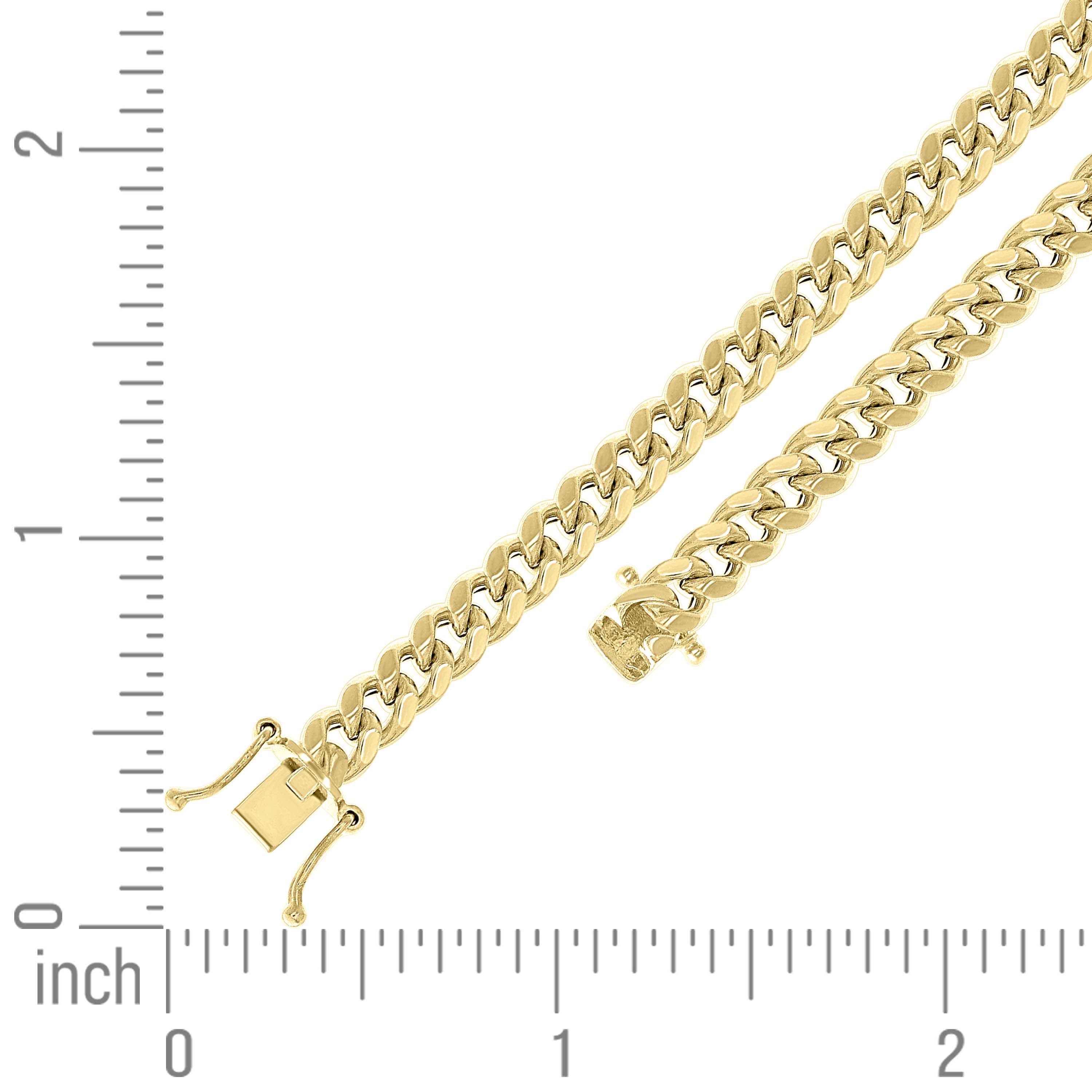 925 Sterling Silver Hollow Miami Cuban Chain Yellow 120 4.1mm