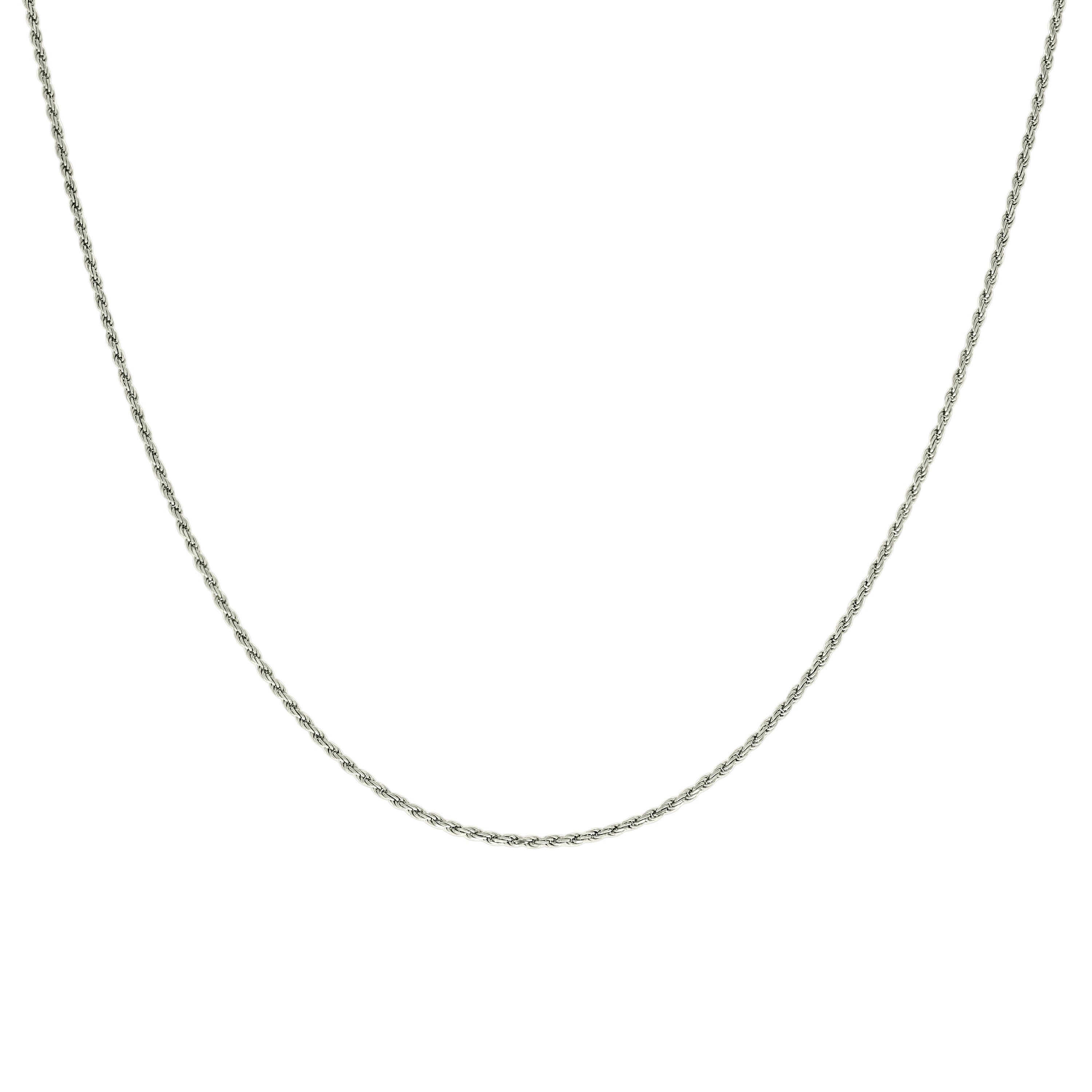 925 Sterling Silver Solid Rope Chain Silver 025 0.5mm